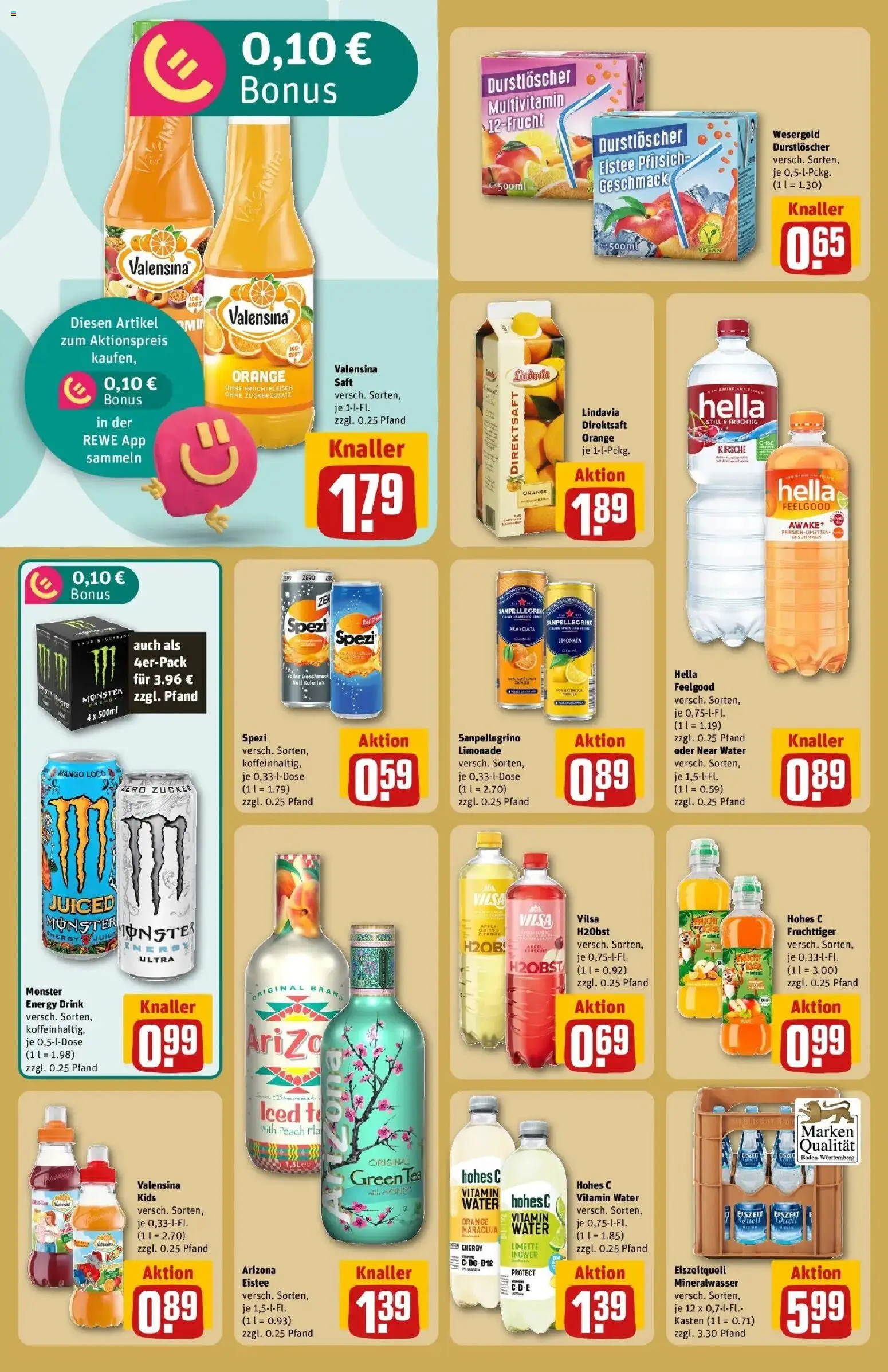 REWE Prospekt ab 14.09.2026 zum Blättern » Angebote | Seite: 24 | Produkte: Durstloscher, Limonade, Monster, Hella