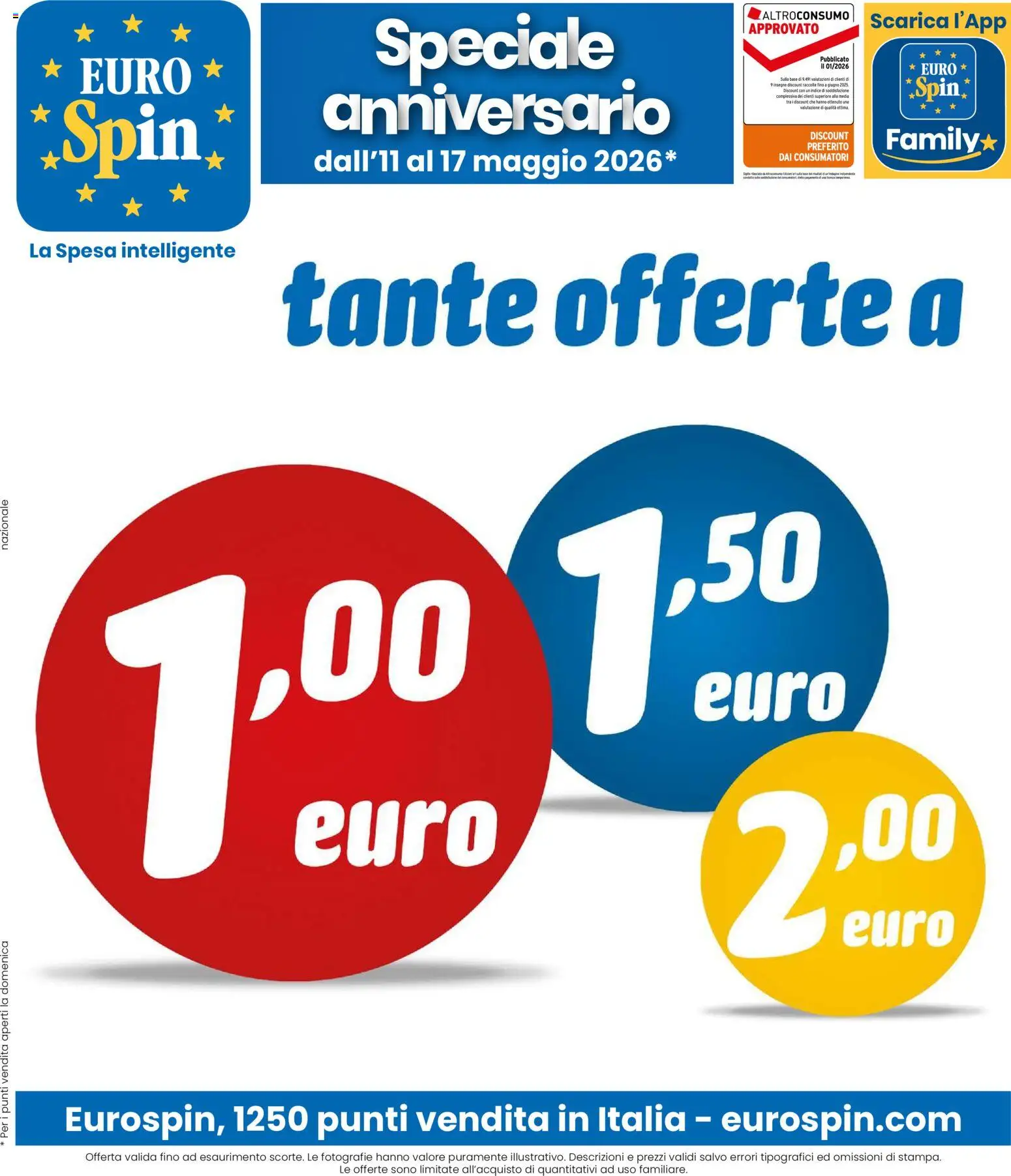 Volantino Eurospin del 11.05.2026 | Pagina: 1 | Prodotti: Stampa