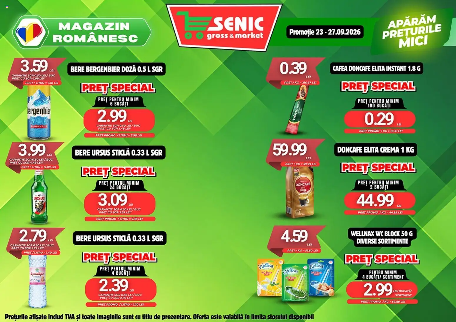 Noul catalog Senic – valabil de la 21.09.2026 | Pagină: 6 | Produse: Mici, Cremă, Bere, Bergenbier