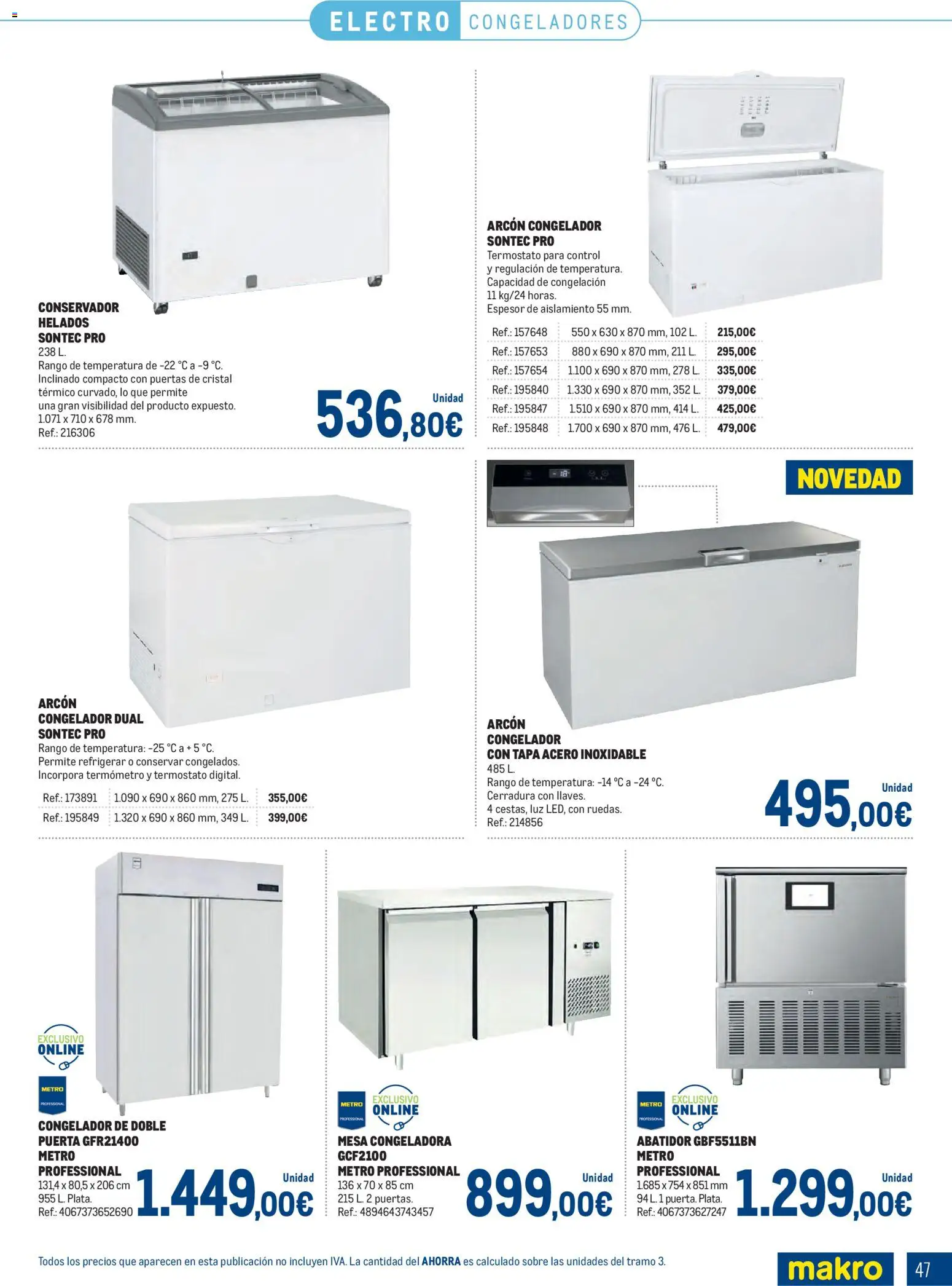 Makro Congelados Sur │ válido desde el 04.05.2026 | Página: 47 | Productos: Congelador, Termómetro, Mesa