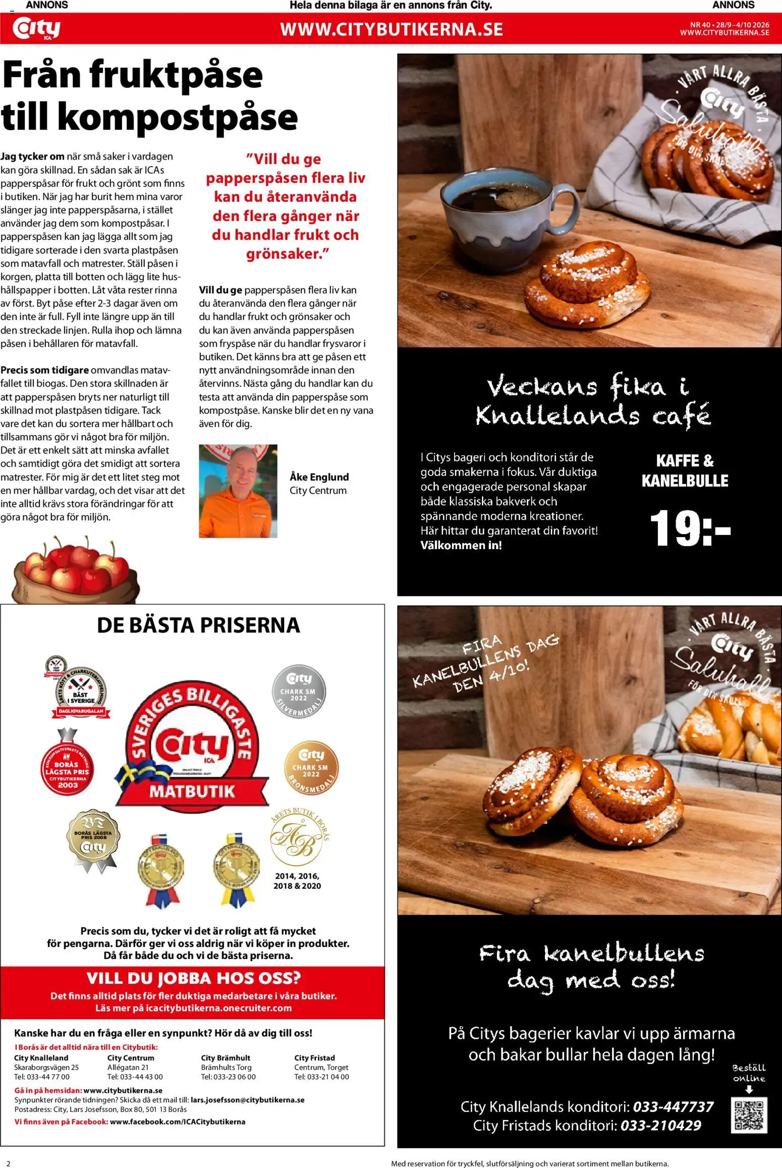 ICA Kvantum reklamblad aktuell från 28/09/2026 | Sida: 2 | Produkter: Frukt, Bakverk, Kött, Grönsaker