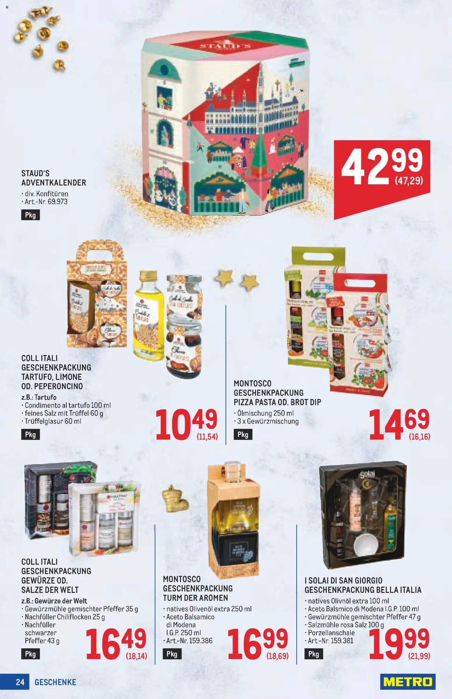 Metro angebote Weihnachtsdeko gültig ab 15.10.2026 | Seite: 24 | Produkte: Pasta, Salz, Brot, Pizza