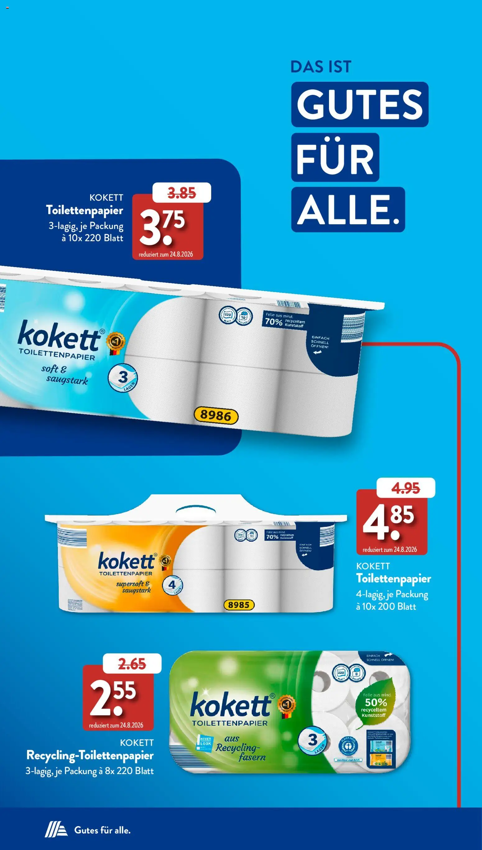 Aldi Süd Sonderprospekt – gültig ab 01.09.2026 | Seite: 2 | Produkte: Toilettenpapier