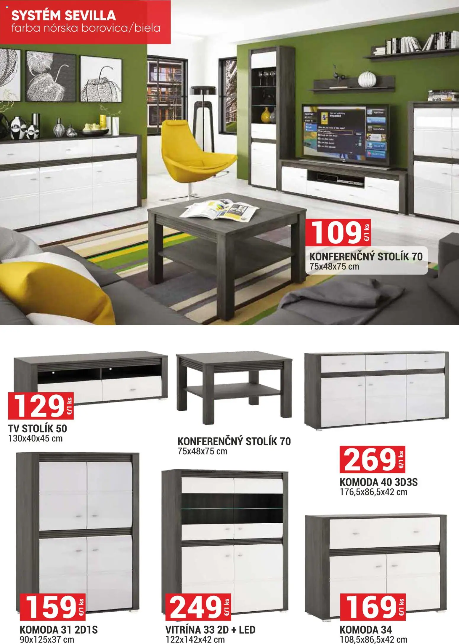 Nové Merkury Market akcie – leták je platný od 01.07.2026 | Strana: 7 | Produkty: Tv, Tv stolik, Komoda, Konferenčný stolík