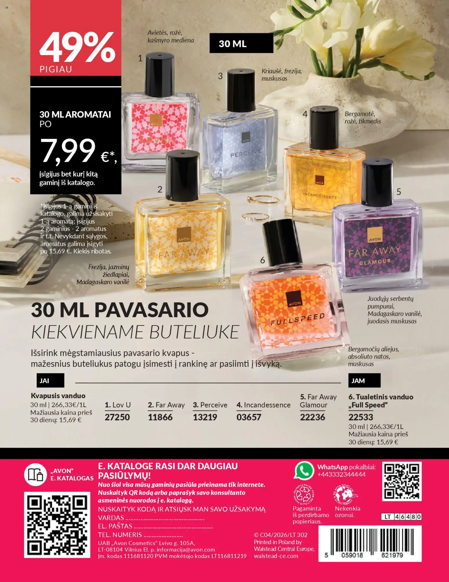 AVON akcijos nuo 2026.04.01 | Puslapis: 180 | Prekių: Kvapusis vanduo, Vanduo, Tualetinis vanduo, Rankinė