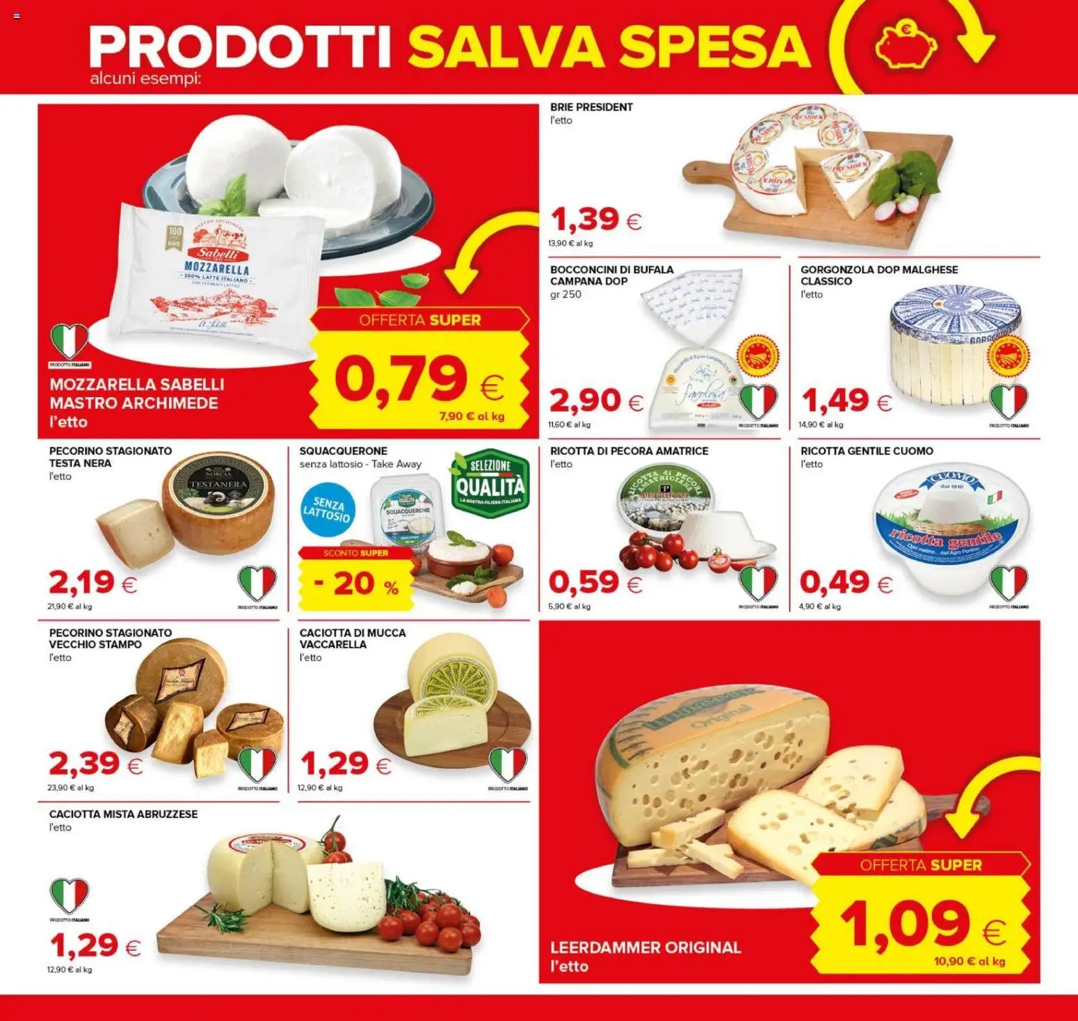 Volantino Oasi del 08/10/2026 | Pagina: 7 | Prodotti: Mozzarella, Gorgonzola, Pecorino, Senza lattosio