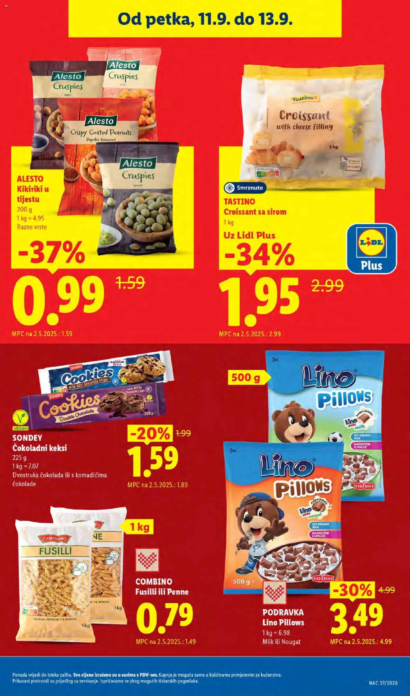 Lidl katalog | vrijedi od 07.09.2026 | Stranica: 75 | Proizvodi: Keksi, Čokolada, Pasta, Lino