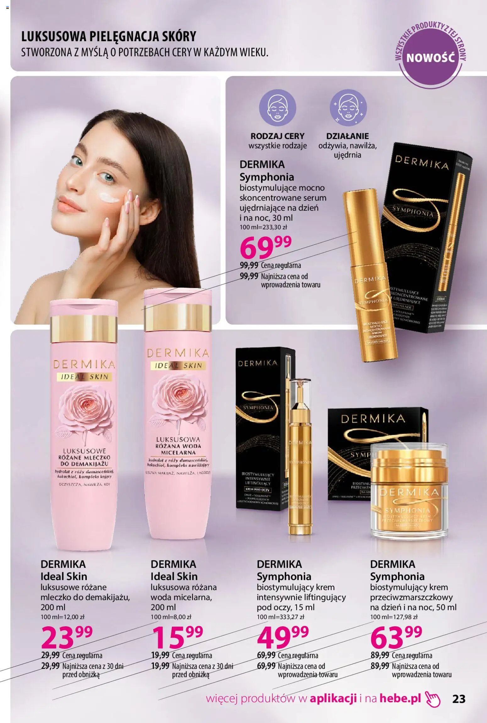 Hebe gazetka - Katalog od 04.08.2026 | Strona: 23 | Produkty: Krem, Woda, Hydrolat