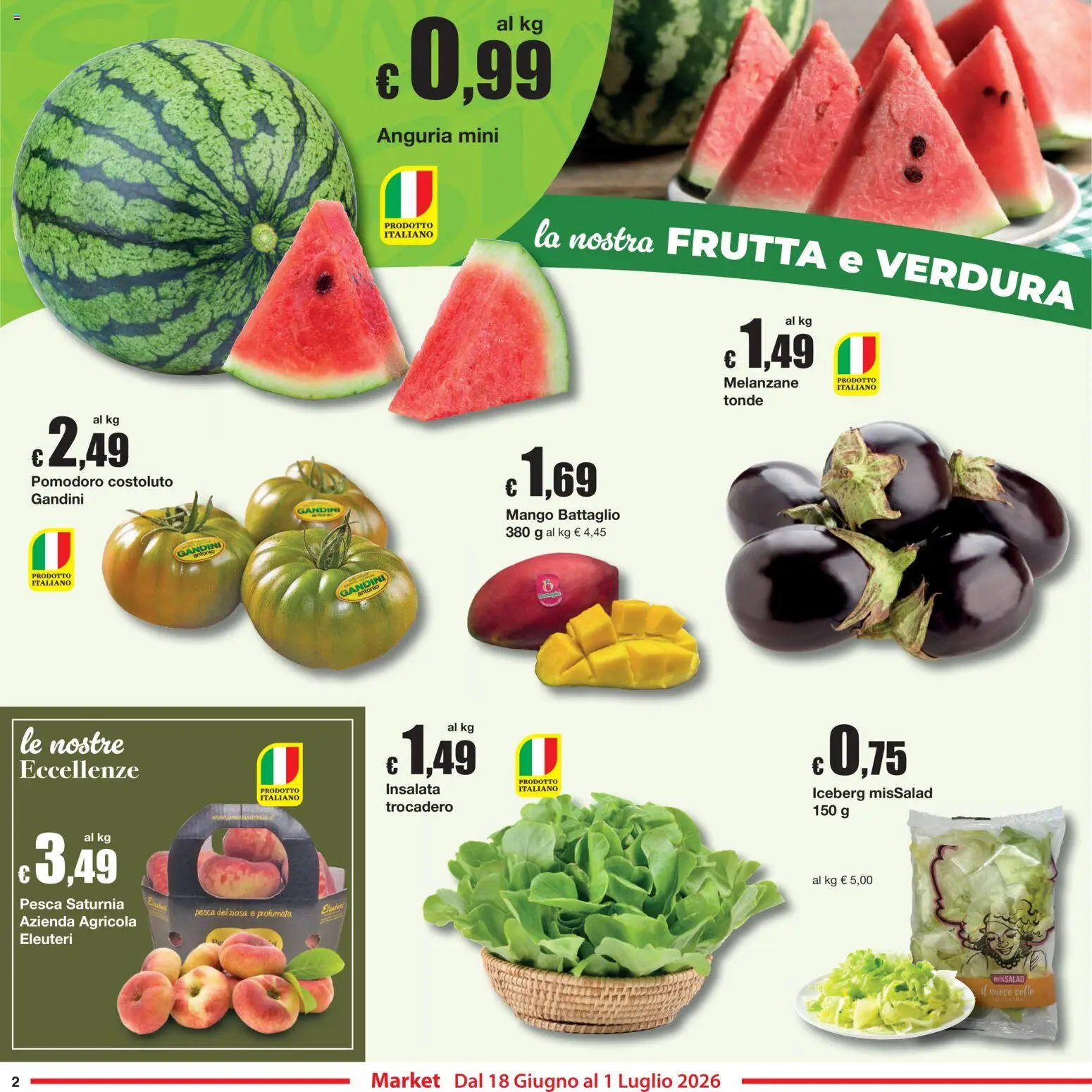 Volantino Sì con Te del 18.06.2026 | Pagina: 2 | Prodotti: Pollo, Insalata, Pomodoro, Anguria