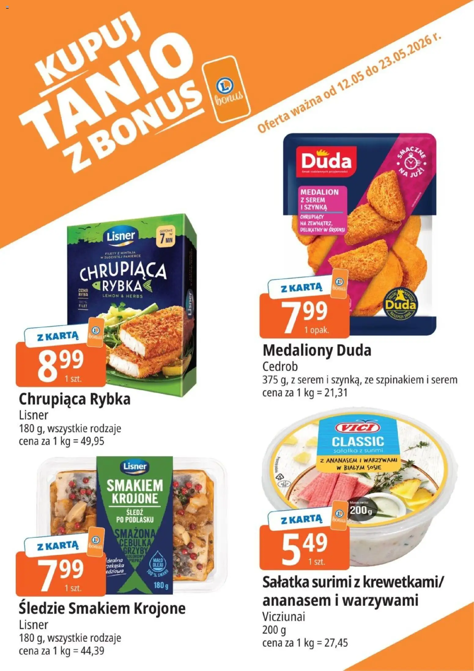 E.Leclerc gazetka - Kupony dodatkowe od 12.05.2026 | Strona: 13 | Produkty: Surimi, Szynka, Ryba, Pieprz