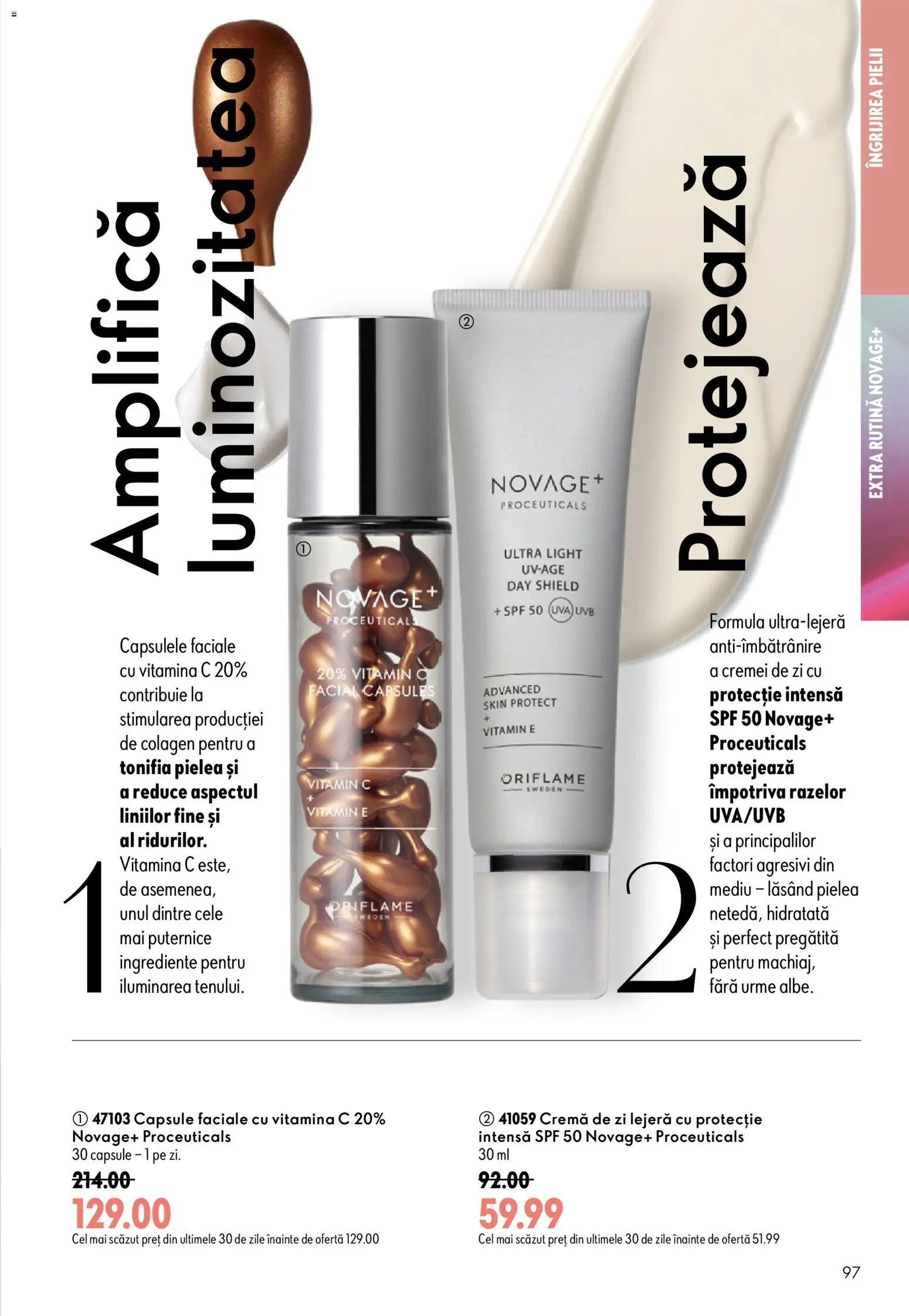 Noul catalog Oriflame – valabil de la 19.08.2026 | Pagină: 97 | Produse: Cremă de zi, Cremă