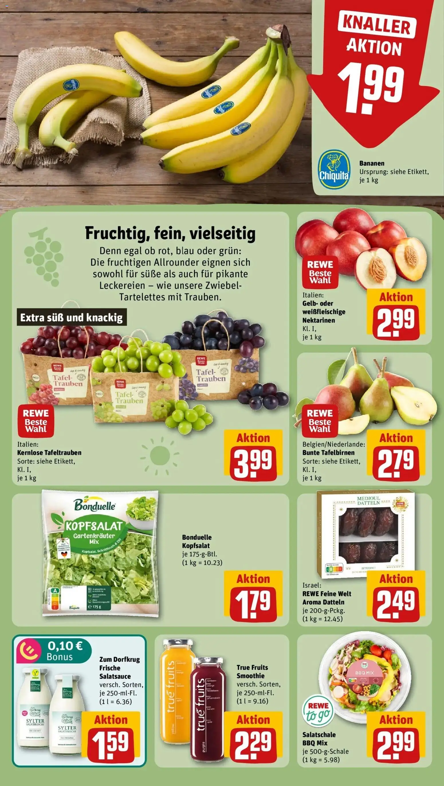 REWE Prospekt ab 31.08.2026 zum Blättern » Angebote | Seite: 6 | Produkte: Nektarinen, Trauben, Bananen