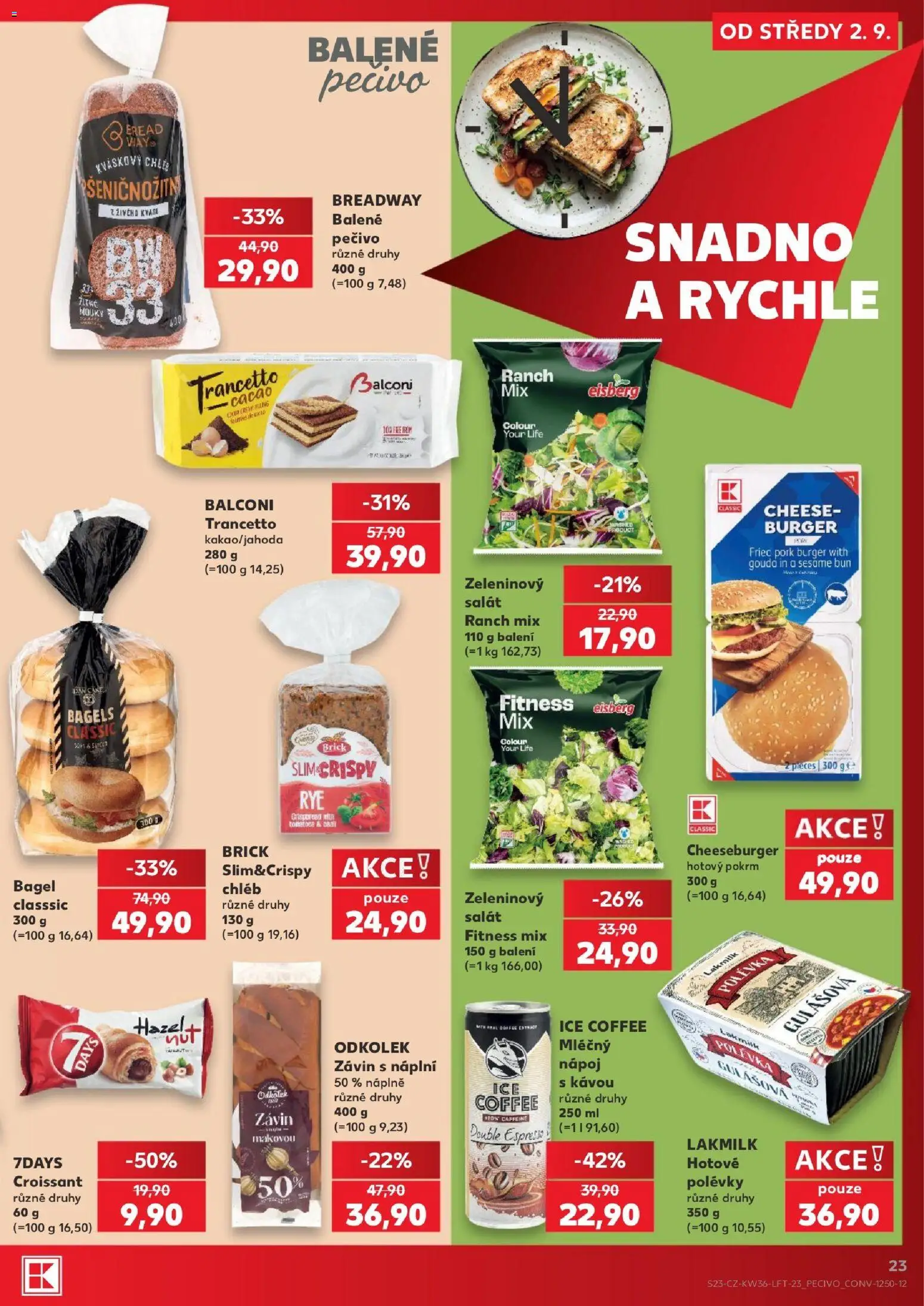 Kaufland leták - Chomutov od 02.09.2026 | Strana: 23 | Produkty: Burger, Bagels, Pečivo, Polévky