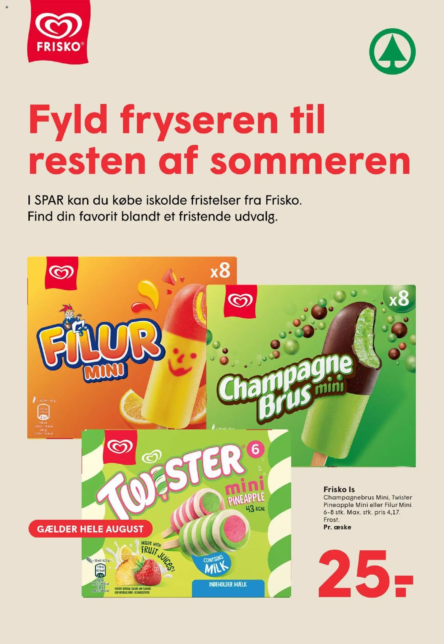 Spar tilbudsavis – gyldig fra 14/08/2026 | Side: 26 | Produkter: Mælk, Is