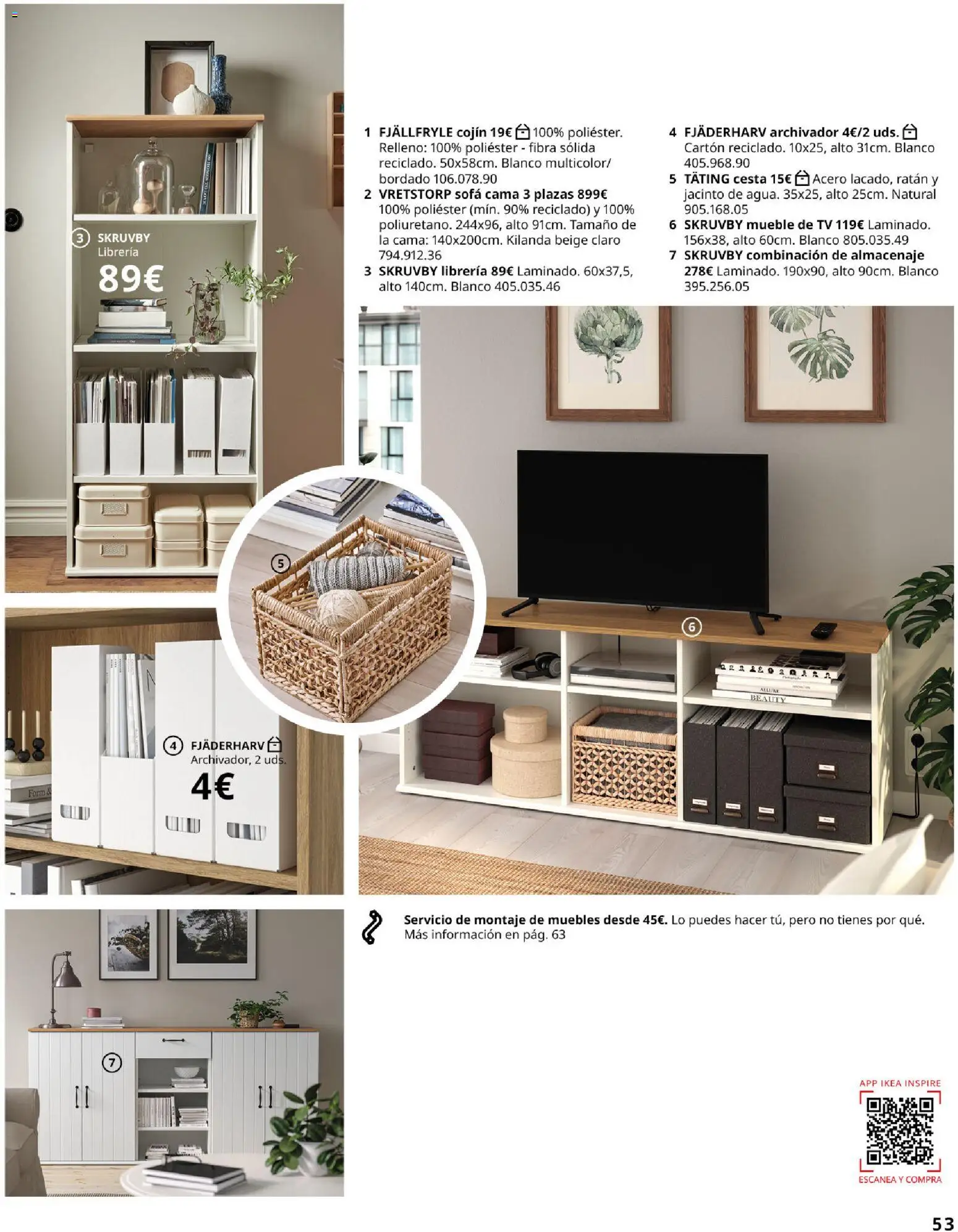 IKEA - Salones │ válido desde el 01/09/2026 | Página: 53 | Productos: Archivador, Sofá cama, Almacenaje, Cojín