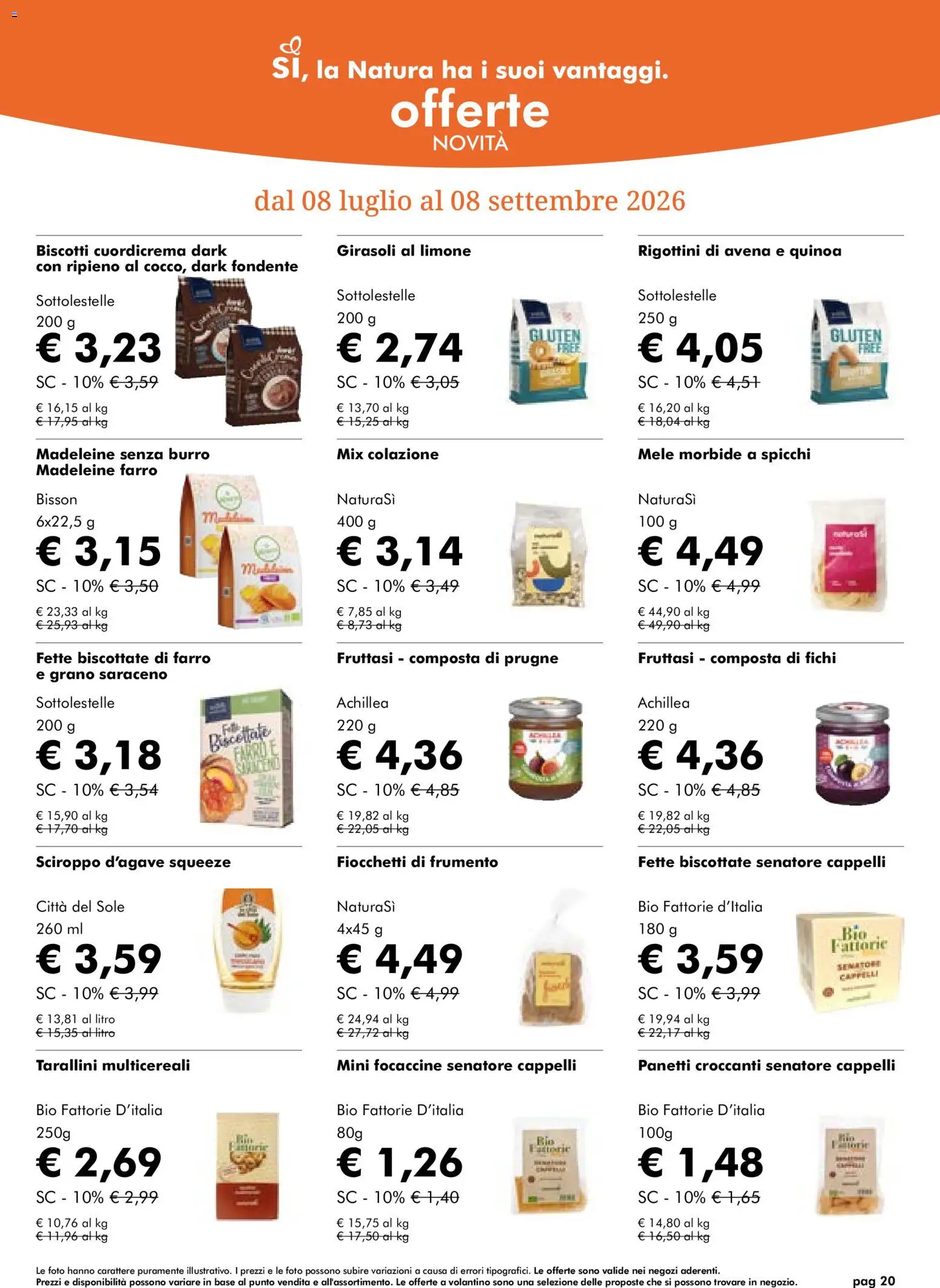 Volantino Natura Sì del 08/07/2026 | Pagina: 20