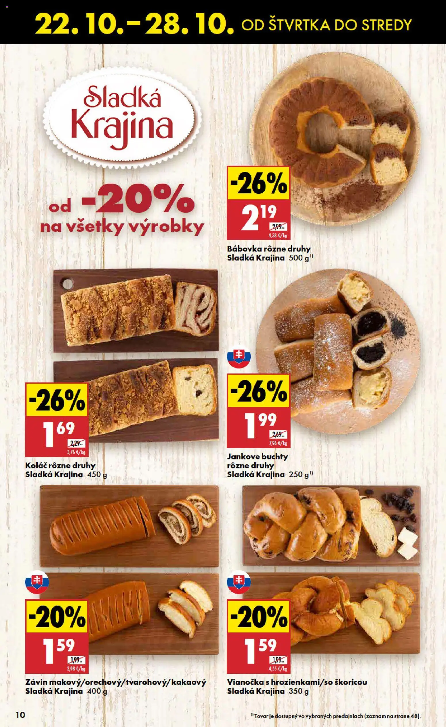 Nové Biedronka akcie – leták je platný od 22.10.2026 | Strana: 10 | Produkty: Vianočka, Závin, Koláč