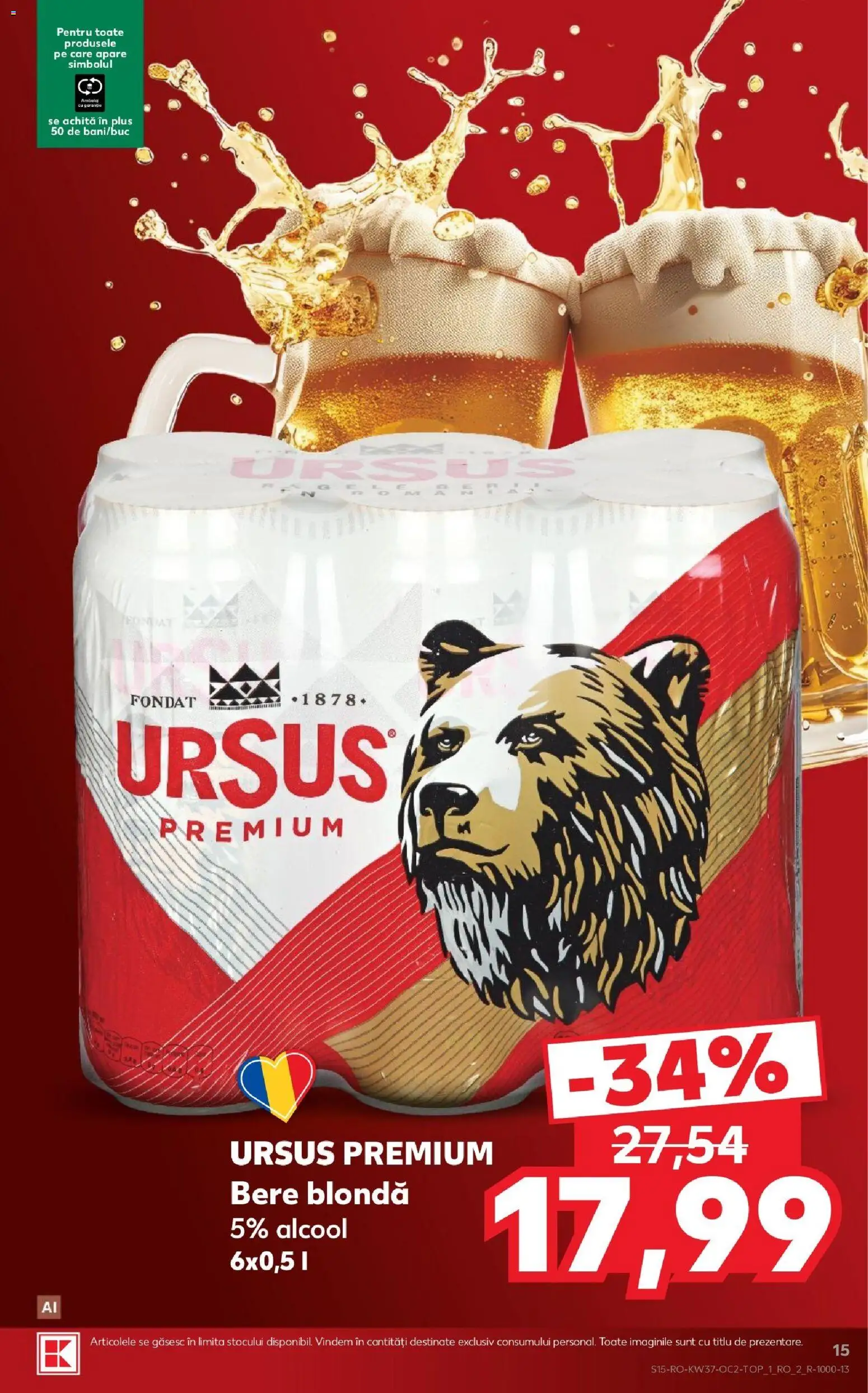 Kaufland RO akciós ujság - amely érvényes a következő dátumtól: 2026.09.09. | Oldal: 15