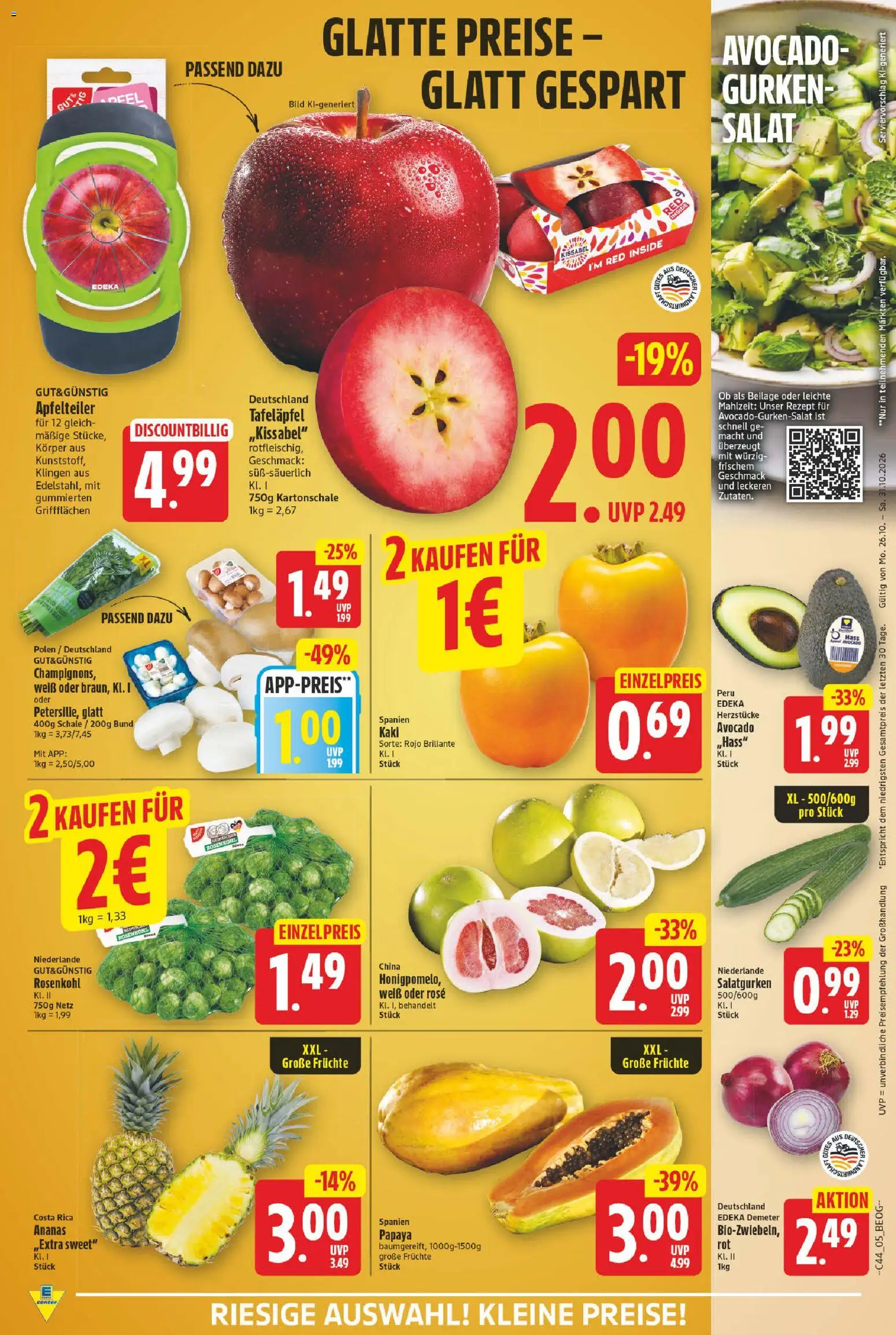 E center Prospekt – gültig ab 26.10.2026 | Seite: 5 | Produkte: Ananas, Kaki, Gurken, Salat