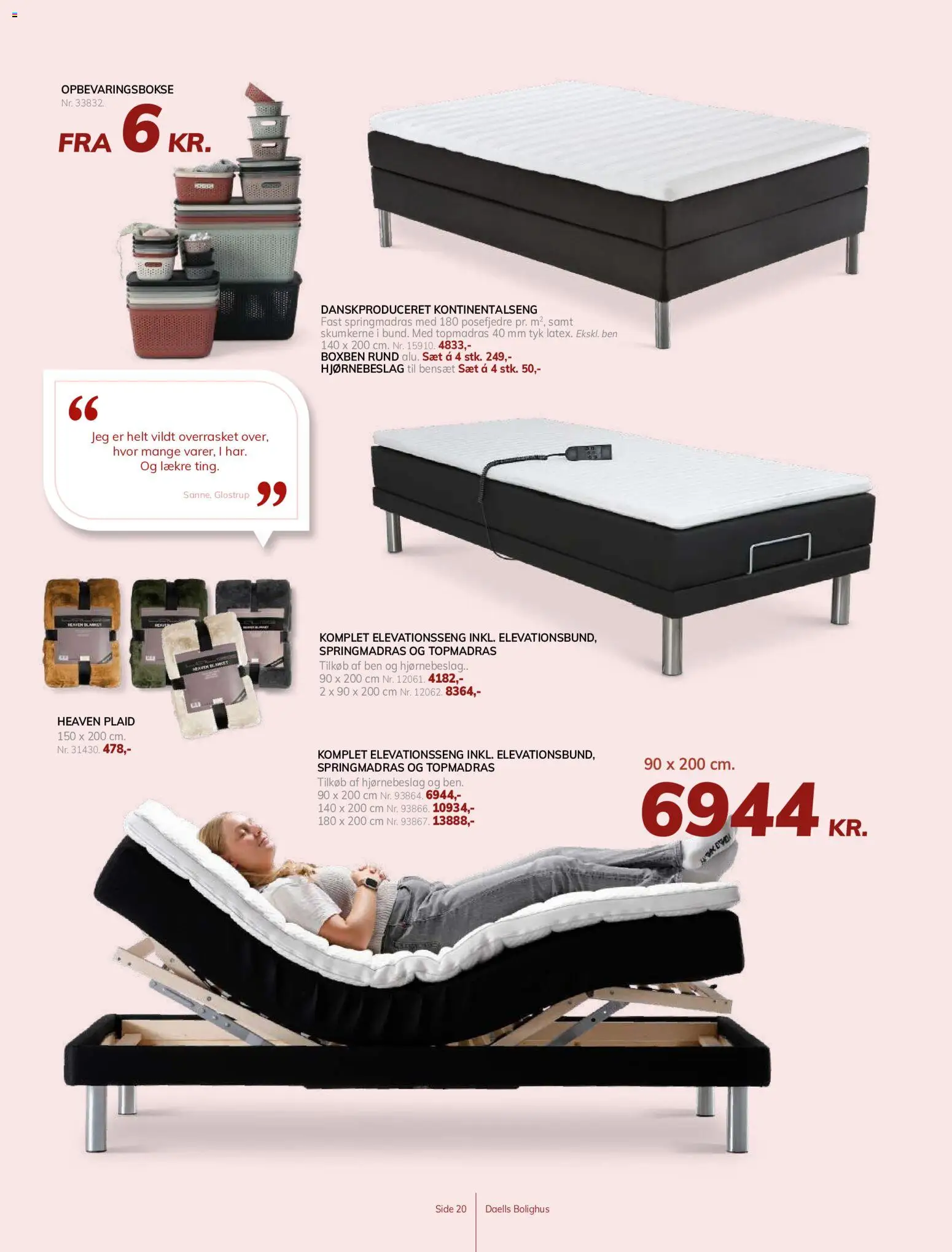 Daells Bolighus tilbudsavis – gyldig fra 10.06.2026 | Side: 20 | Produkter: Elevationsseng