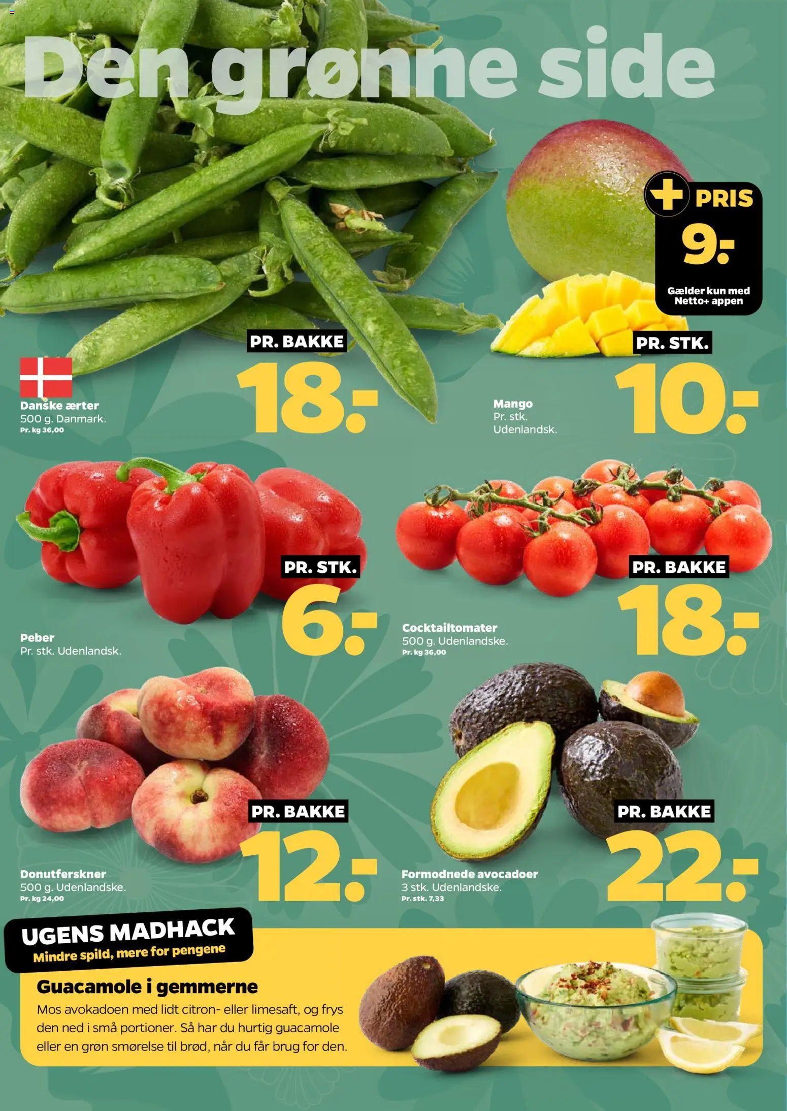 Netto tilbudsavis – gyldig fra 27/06/2026 | Side: 6 | Produkter: Mango, Peber, Ærter, Guacamole