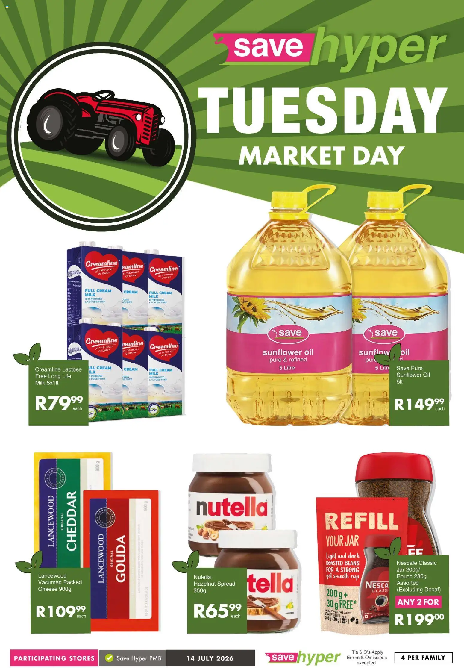 New Save catalogue – valid from 14/07/2026 | Page: 9 | Products: Beans, Milk, Light, Oil