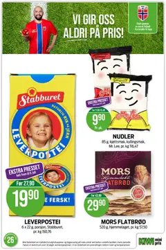 Forhåndsvisning av LEVERPOSTEI, 6 x 22 g, porsjon, Stabburet, pr. kg 150,76 gyldig fra 22/06/2026 | Side: 17