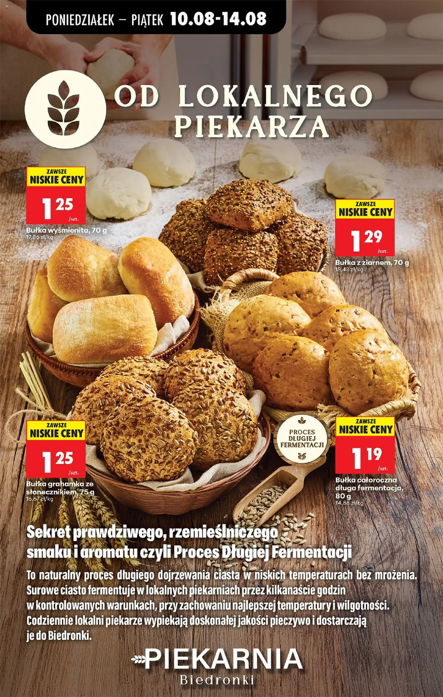 Biedronka gazetka od 10.08.2026 | Strona: 44 | Produkty: Pieczywo, Ciasto, Bułka, Bułka grahamka