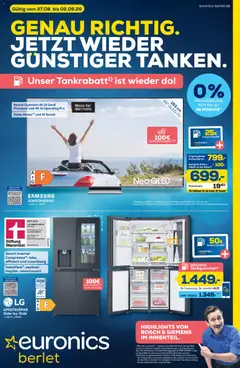 Euronics Prospekt Berlet ab 27.08.2026 gültig