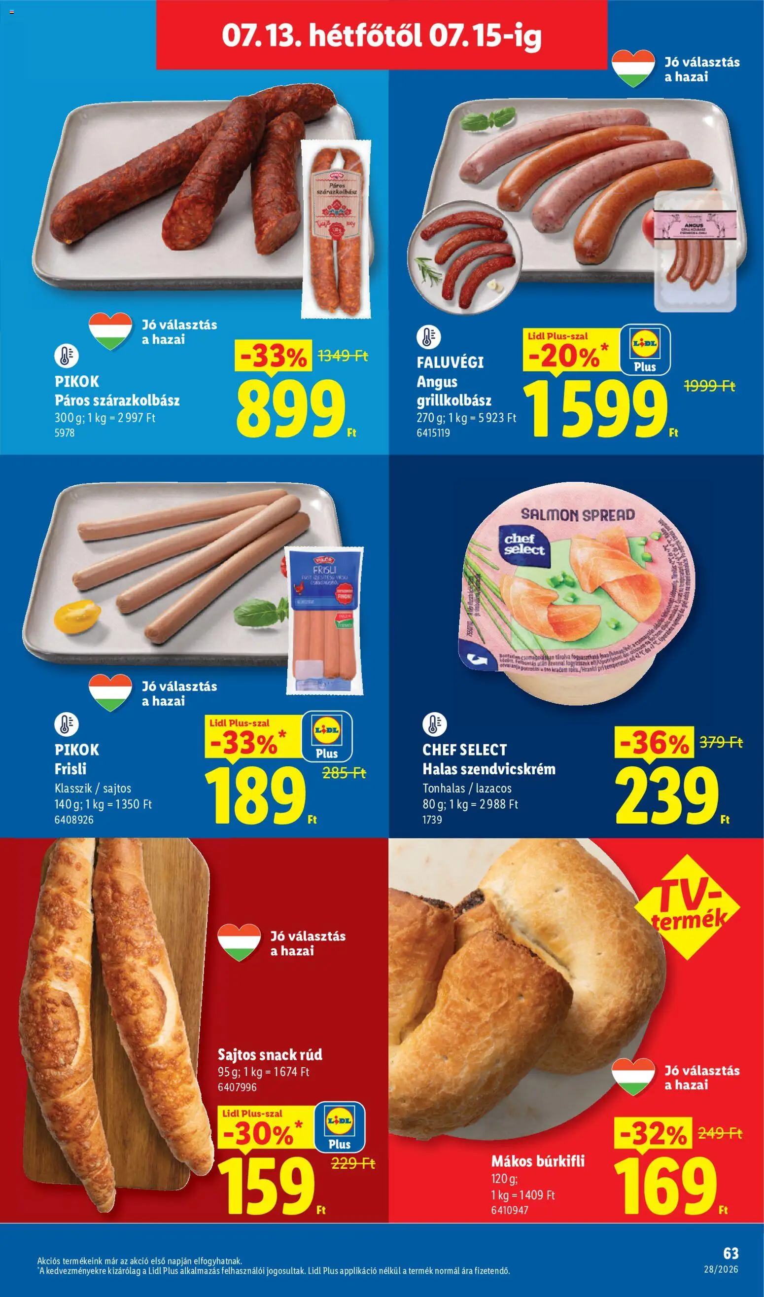Lidl akciós ujság - amely érvényes a következő dátumtól: 2026.07.09. | Oldal: 63