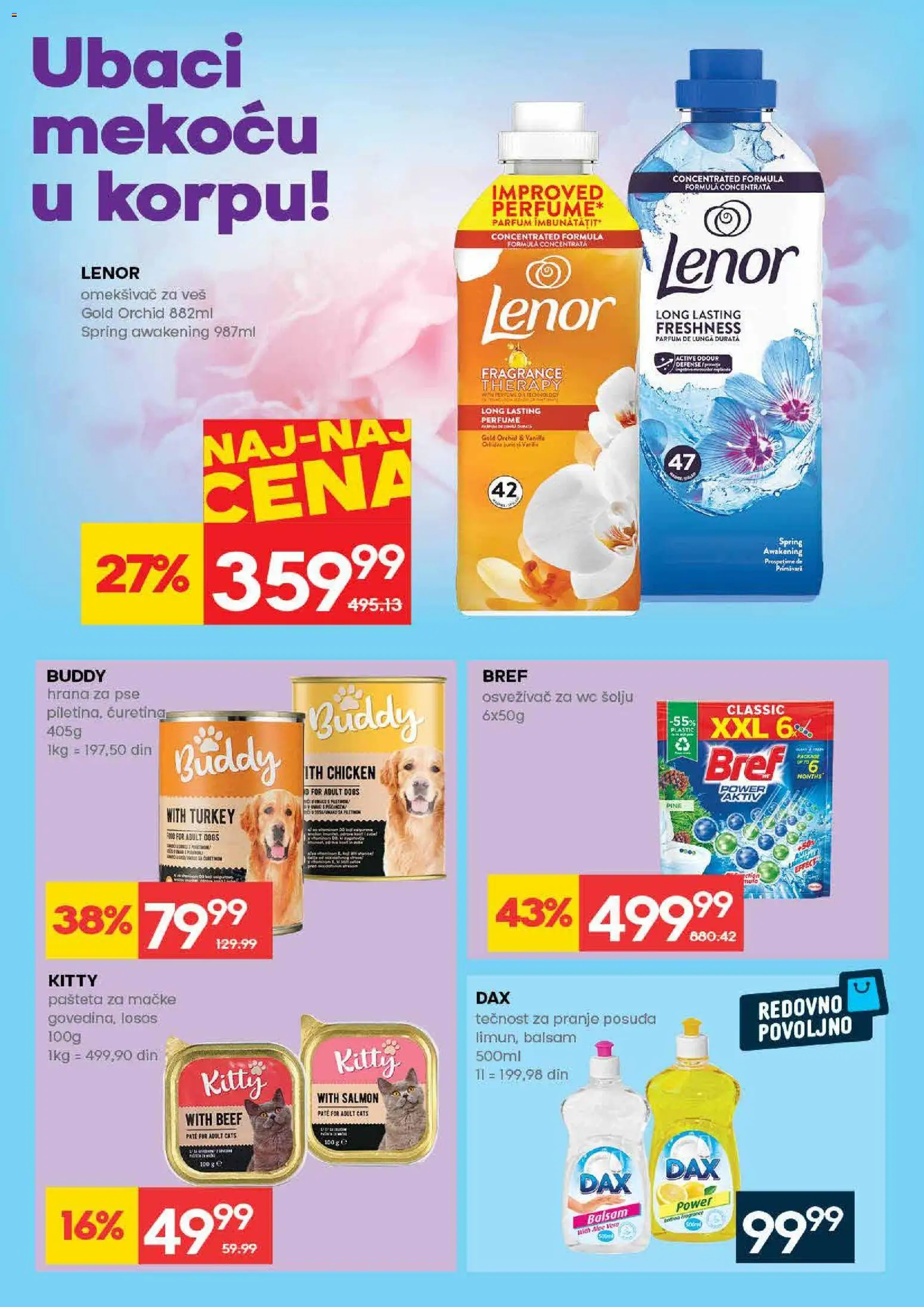 Idea katalog - važi od 09.04.2026 | Strana: 32 | Proizvode: Bref, Hrana za pse, Losos, Omekšivač za veš