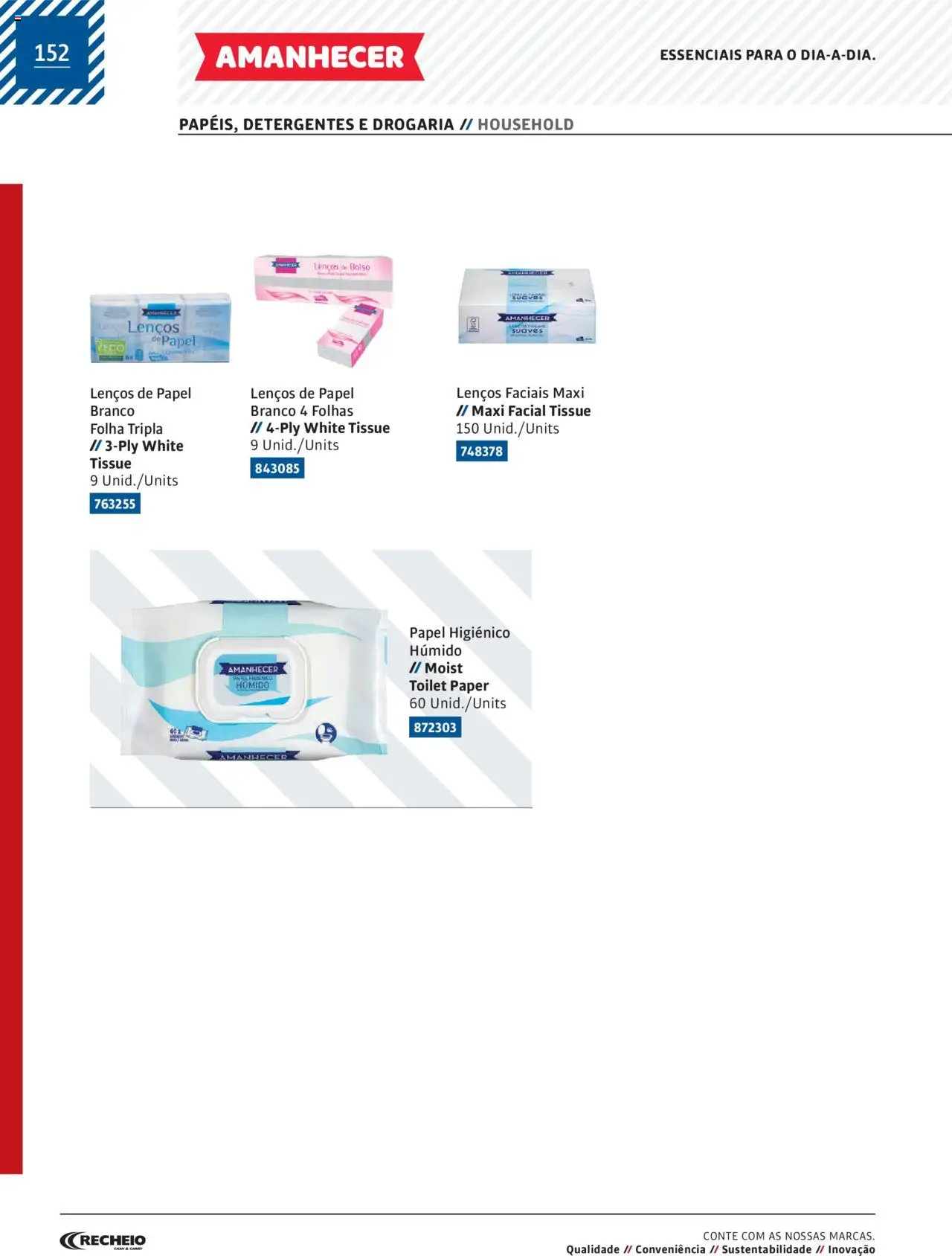 Recheio AS NOSSAS MARCAS │ válido de 19/12/2023 | Página: 152 | Produtos: Papel higiénico, Lenços de papel, Lenço