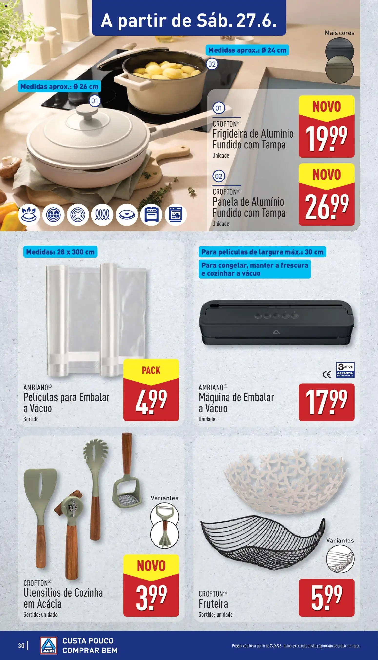 Aldi folheto │ válido de 22.06.2026 | Página: 30 | Produtos: Frigideira, Fruteira, Panela