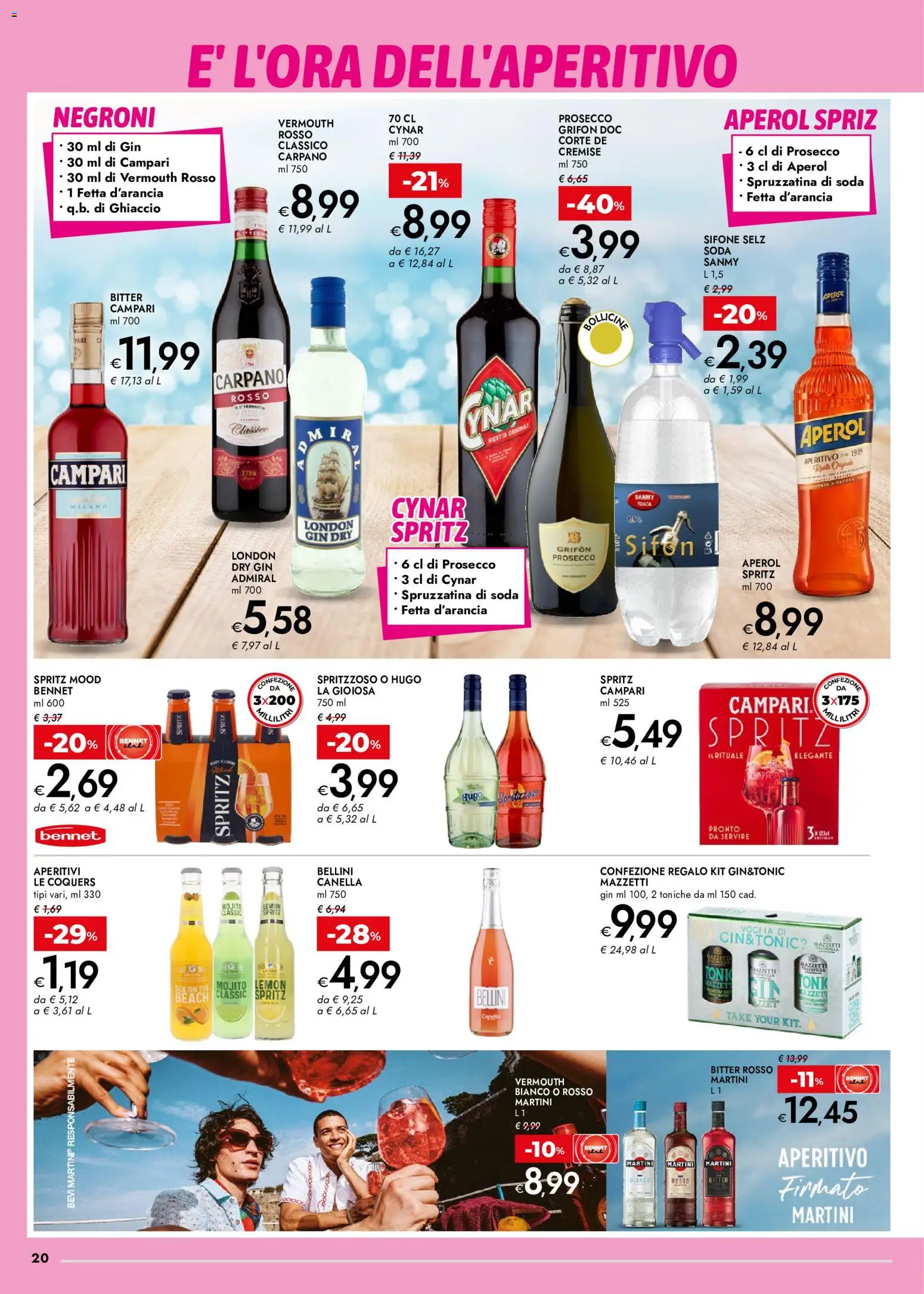 Volantino bennet del 30/07/2026 | Pagina: 20 | Prodotti: Gin, Prosecco, Aperol, Aperitivo