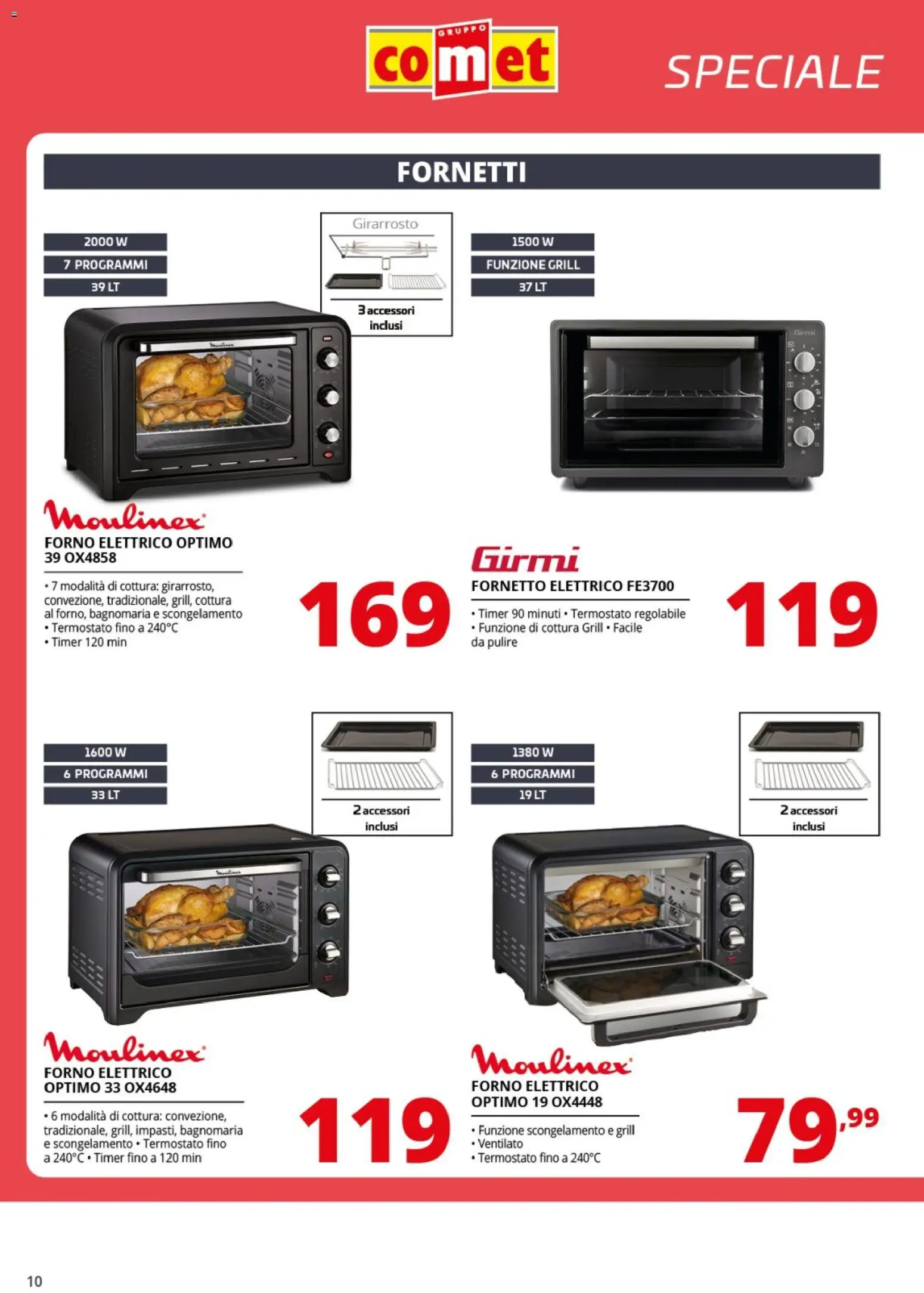 Volantino Comet del 03/07/2026 | Pagina: 10 | Prodotti: Fornetto, Forno, Forno elettrico
