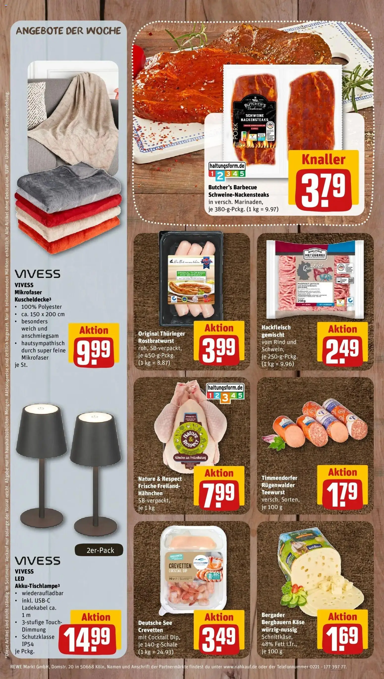 REWE Prospekt ab 21.09.2026 zum Blättern » Angebote | Seite: 8 | Produkte: Nackensteaks, Hahnchen, Käse, Hackfleisch