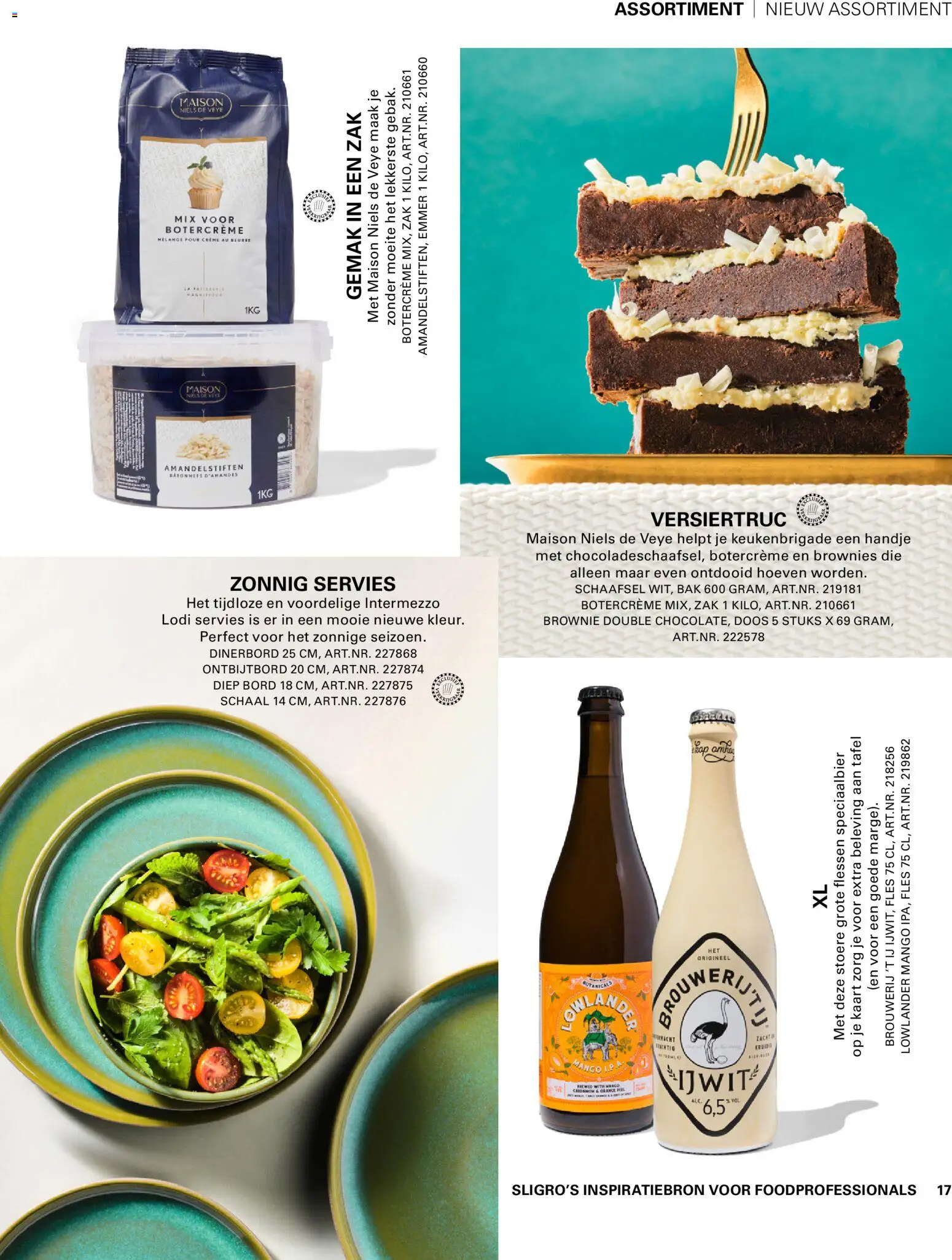 {H1} | Pagina: 17 | Producten: Brownies, Schaal, Zak, Crème