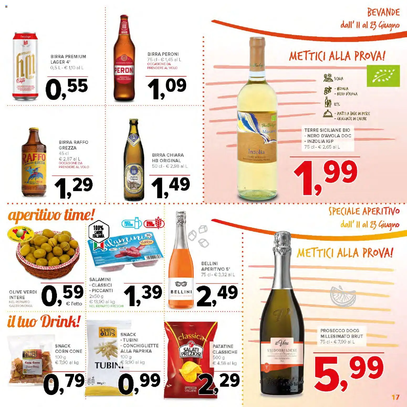 Volantino Todis del 11.06.2026 | Pagina: 17 | Prodotti: Birra, Pesce, Patatine, Olive