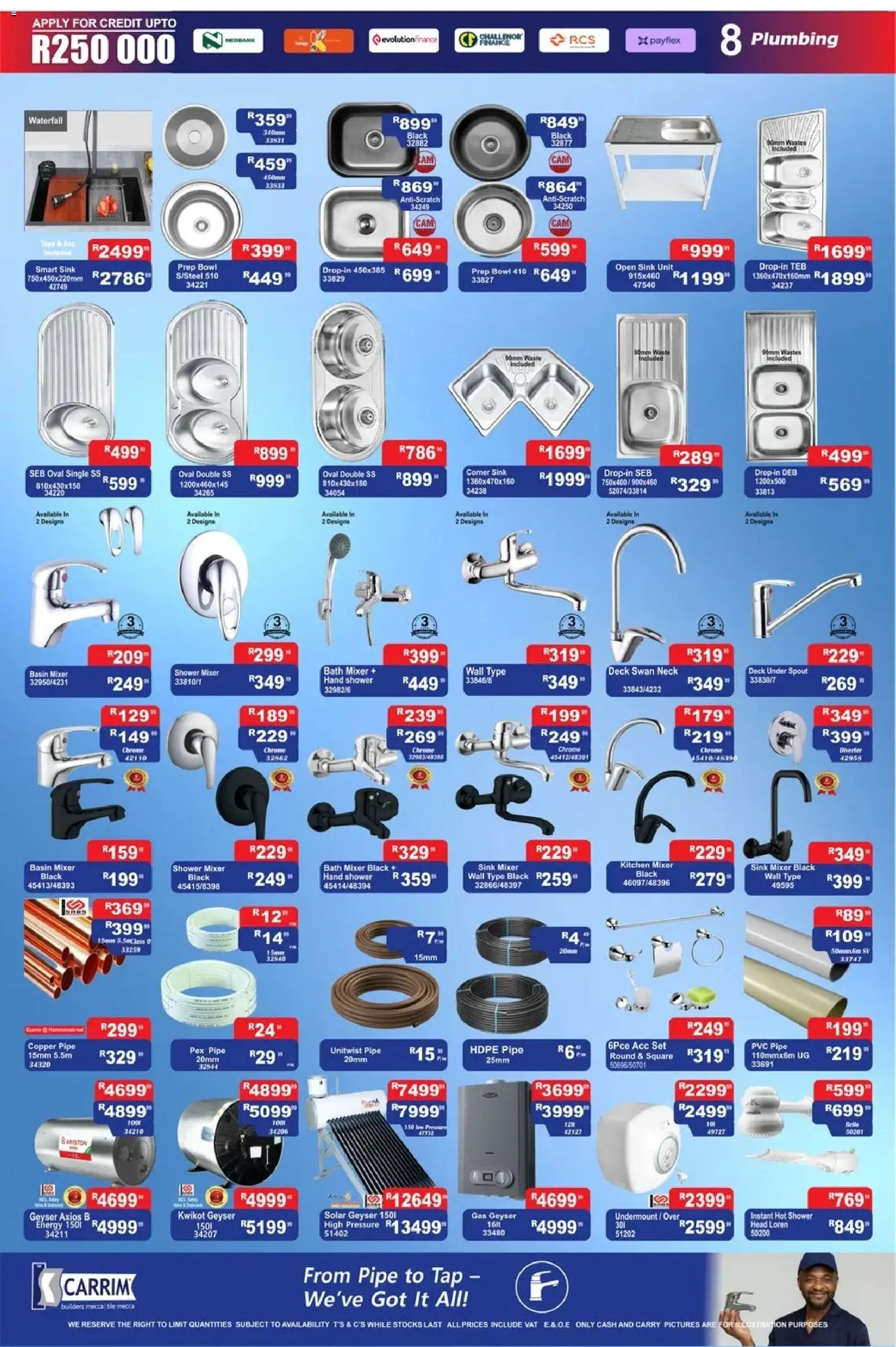 New K. Carrim catalogue – valid from 29.05.2026 | Page: 8 | Products: Mixer, Tap, Pipe, Sink