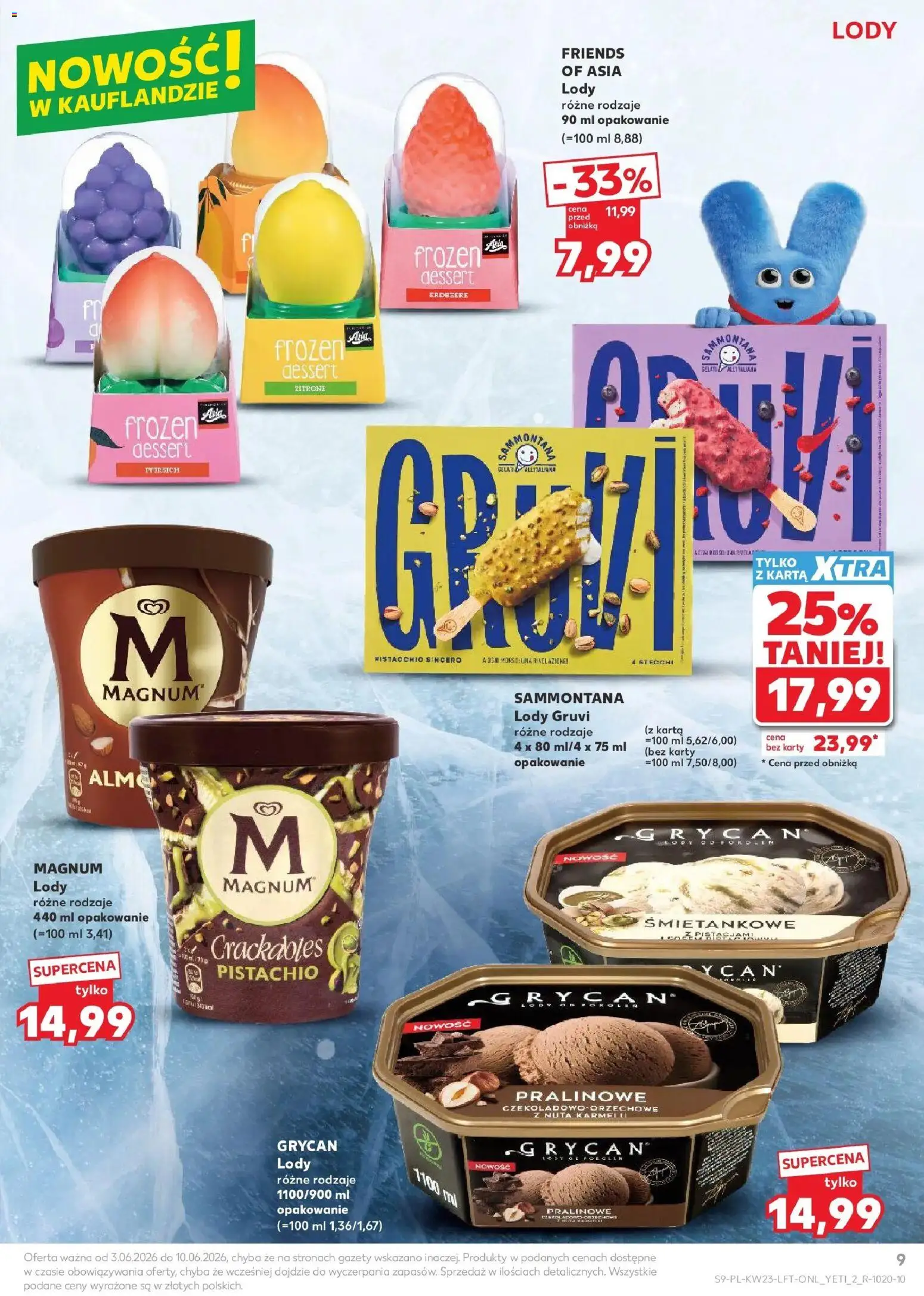Kaufland gazetka od 03.06.2026 | Strona: 9 | Produkty: Karta, Lody Magnum, Lody