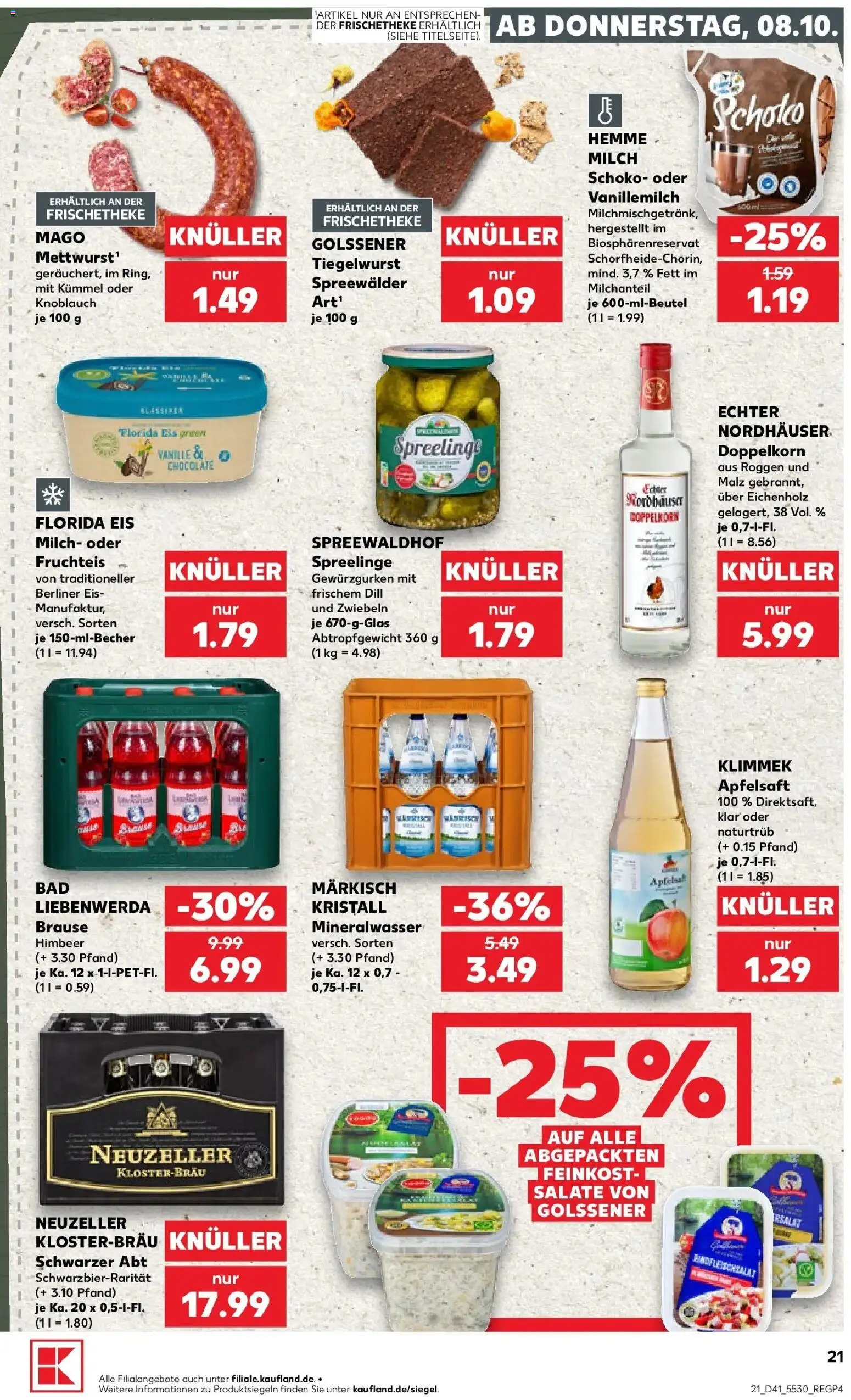 Prospekt Kaufland ab 05.10.2026 » Angebote Online zum Blättern | Seite: 31 | Produkte: Berliner, Apfelsaft, Mineralwasser, Vanille