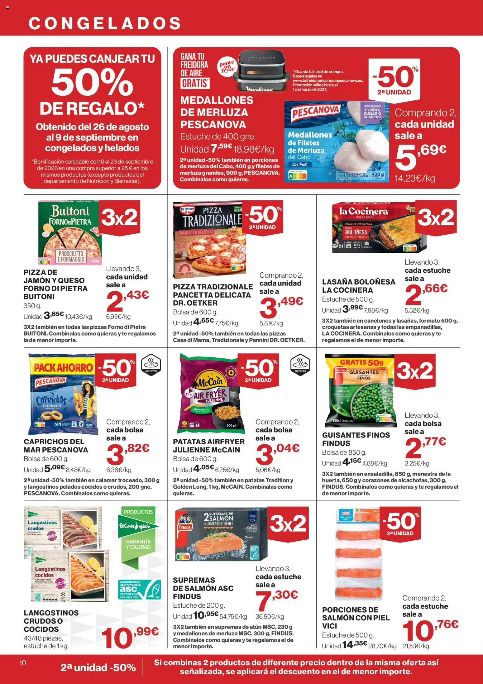 El Corte Inglés ofertas │ válido desde el 10/09/2026 | Página: 10 | Productos: Pasta, Croquetas, Lasaña, Canelones