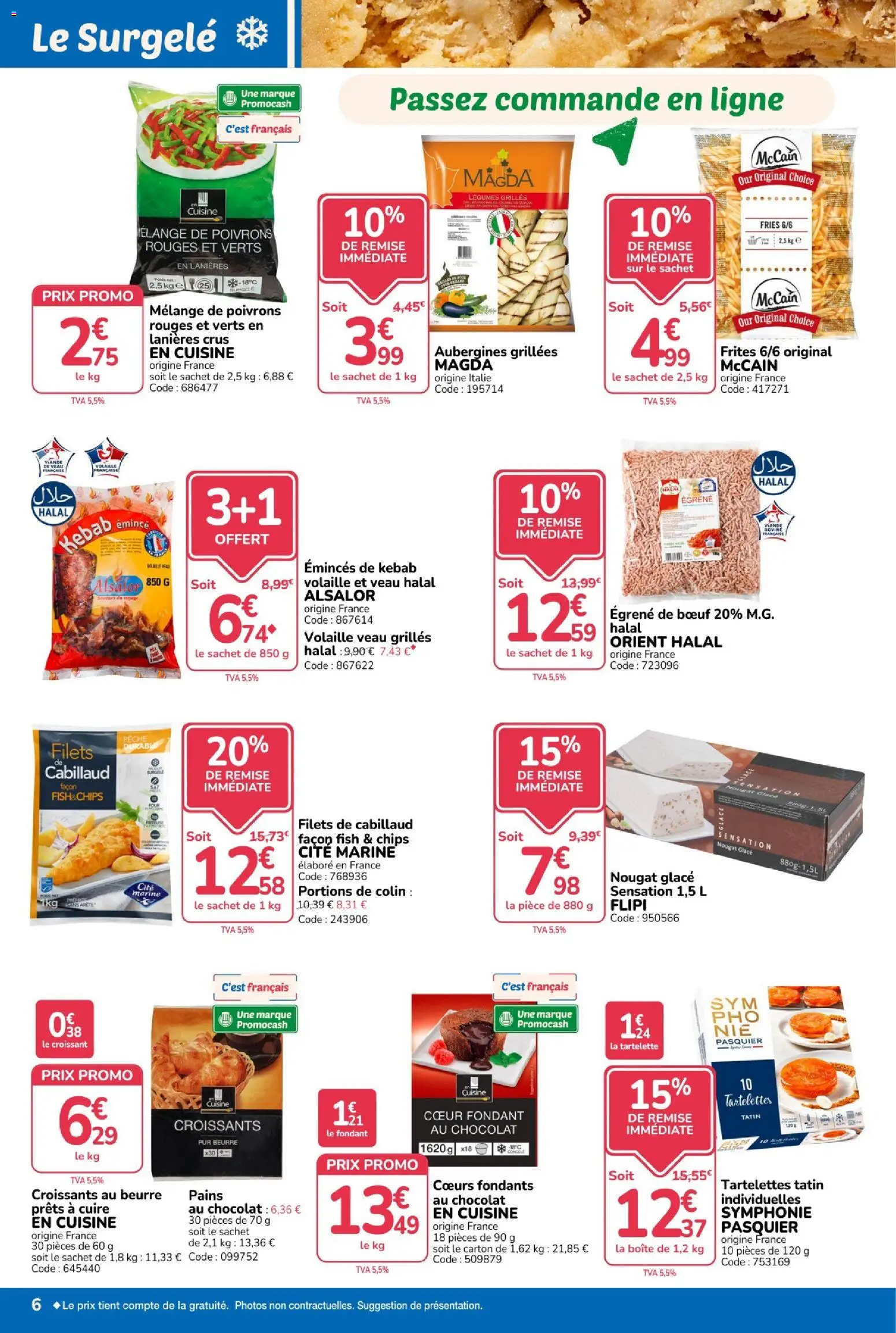 {H1} | Page: 6 | Produits: Pêche, Viande de veau, Chocolat, Aubergines