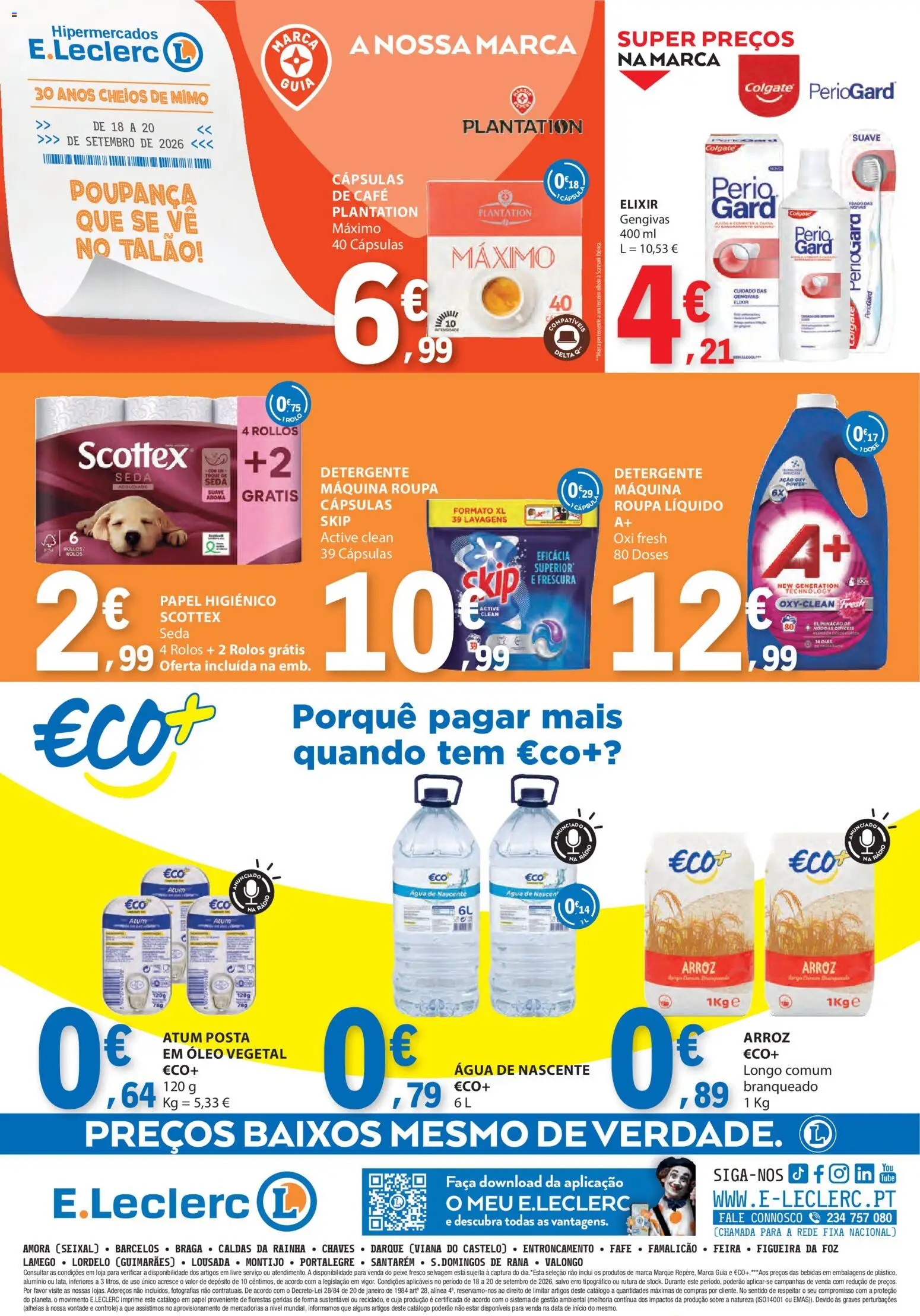 E.Leclerc Catálogo Fim de Semana │ válido de 18/09/2026 | Página: 4 | Produtos: Faca, Cápsulas, Óleo, Café