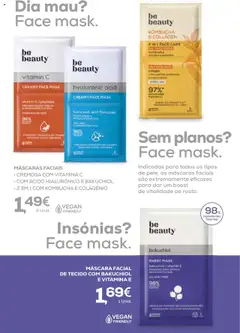 Pré-visualização Pingo Doce Be Beauty válido de 04/09/2024 | Página: 4 | Produtos: Kombucha, Máscara facial, Vitamina c