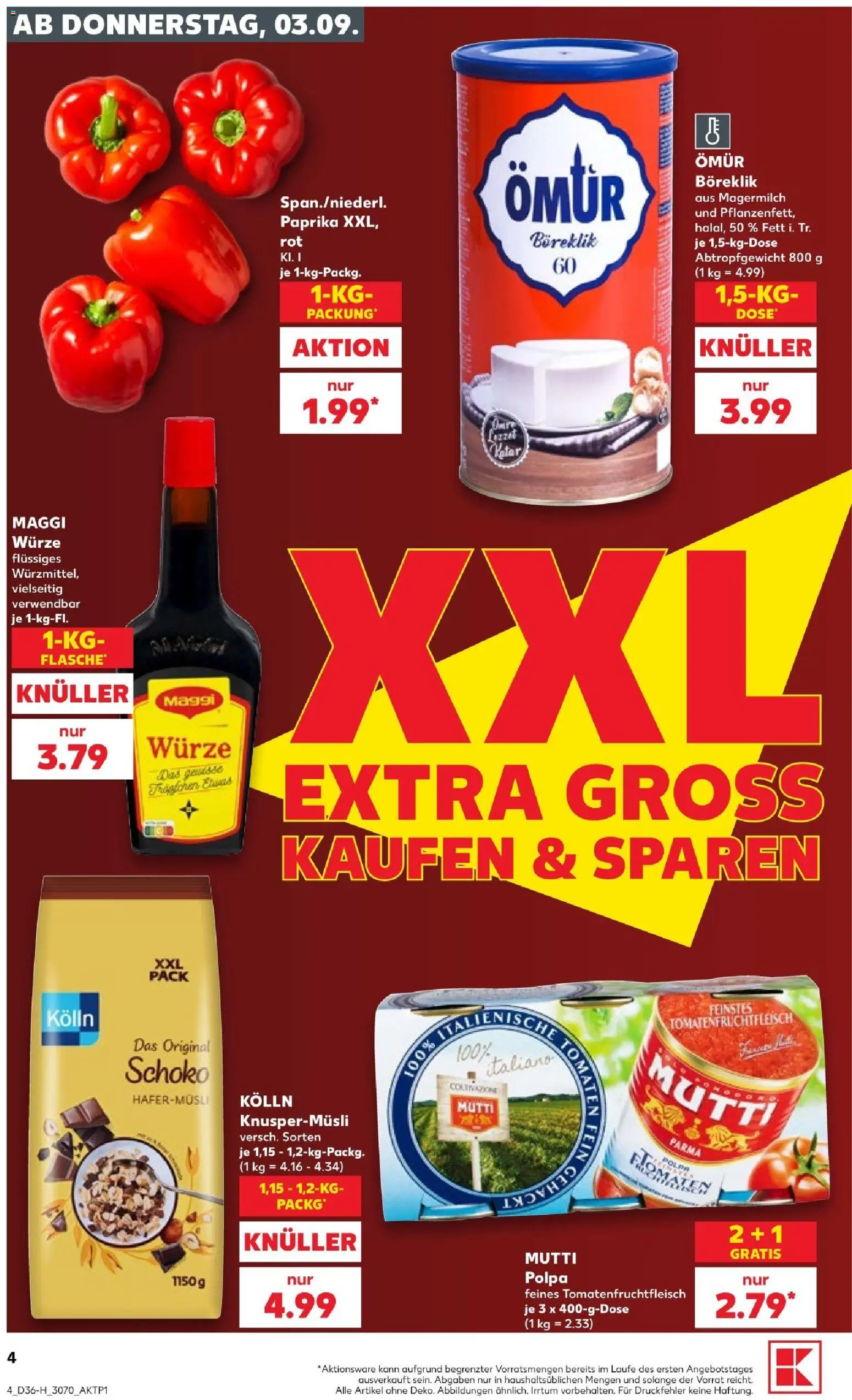 Kaufland Prospekt Leipzig – gültig ab 03.09.2026 | Seite: 4 | Produkte: Kolln, Maggi, Paprika