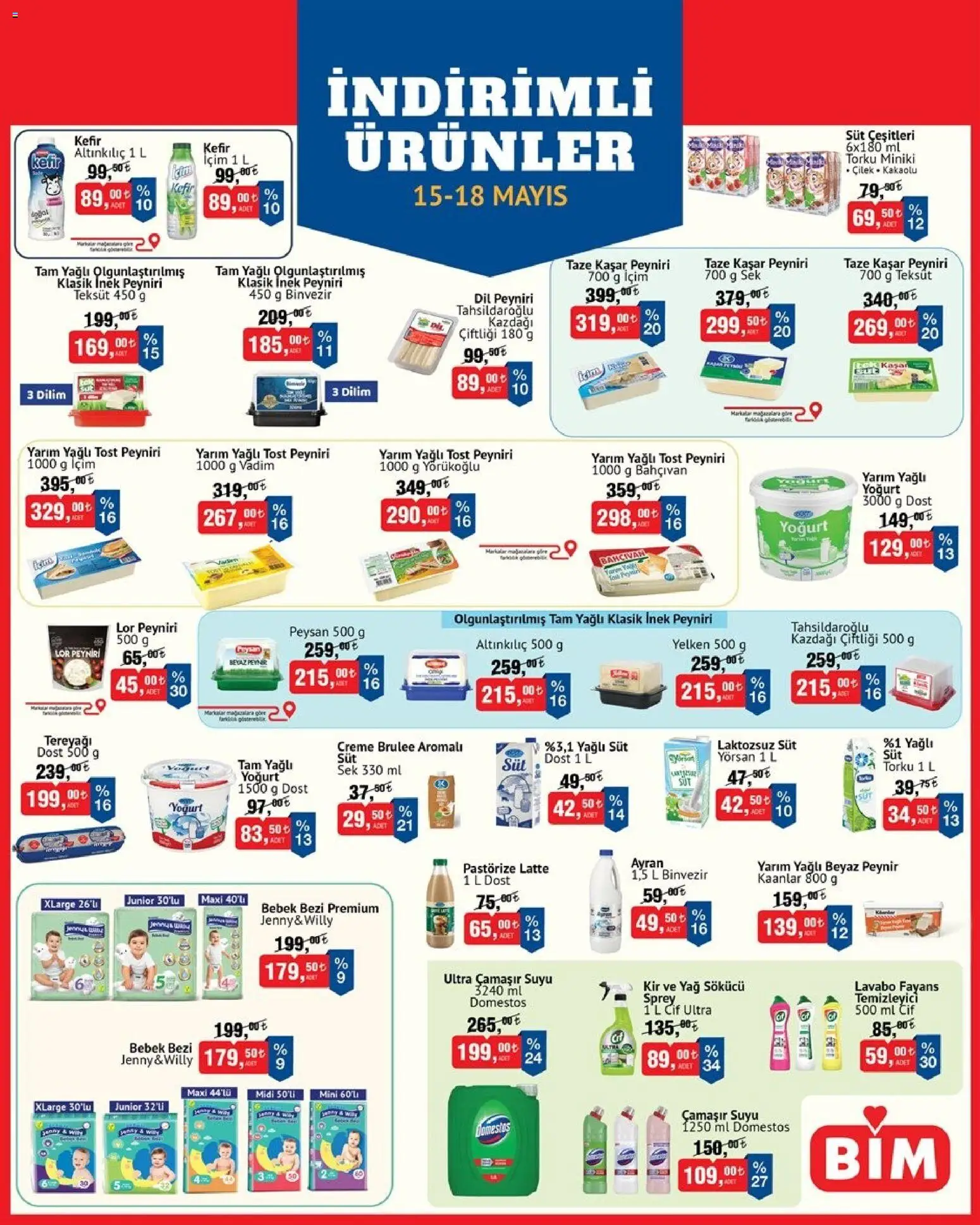 BİM - İndirimli Ürünler - 15.05.2026 tarihinden itibaren geçerlidir | Sayfa: 2 | Ürünler: Kefir, Süt, Yoğurt, Yağ sökücü