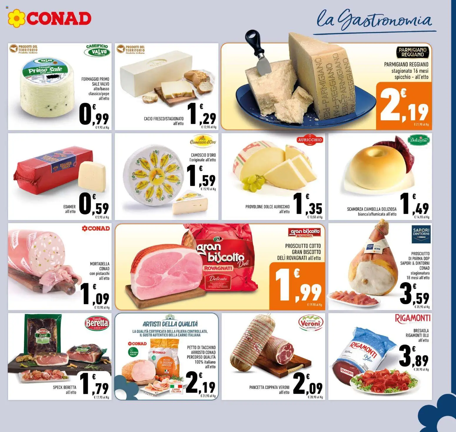 Volantino Conad del 09/09/2026 | Pagina: 7 | Prodotti: Provolone, Prosciutto di Parma, Formaggio, Parmigiano reggiano