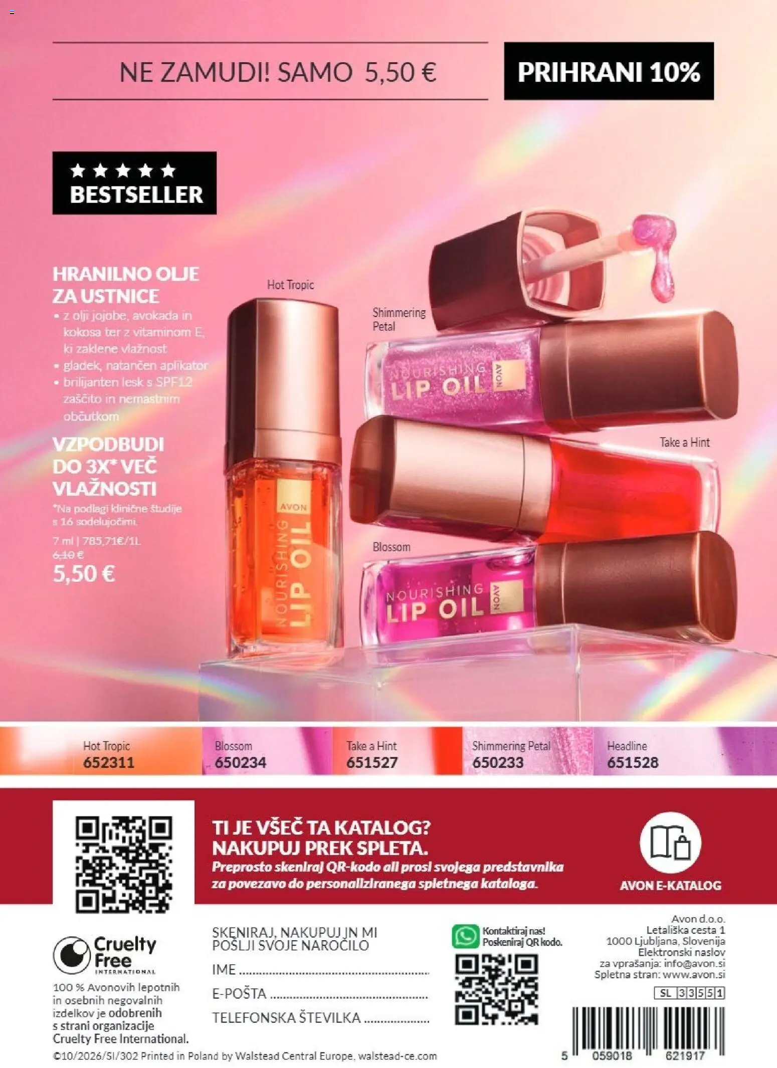 Novi Avon katalog ponudbe – veljaven od 01.10.2026 | Stran: 180 | Izdelki: Olje