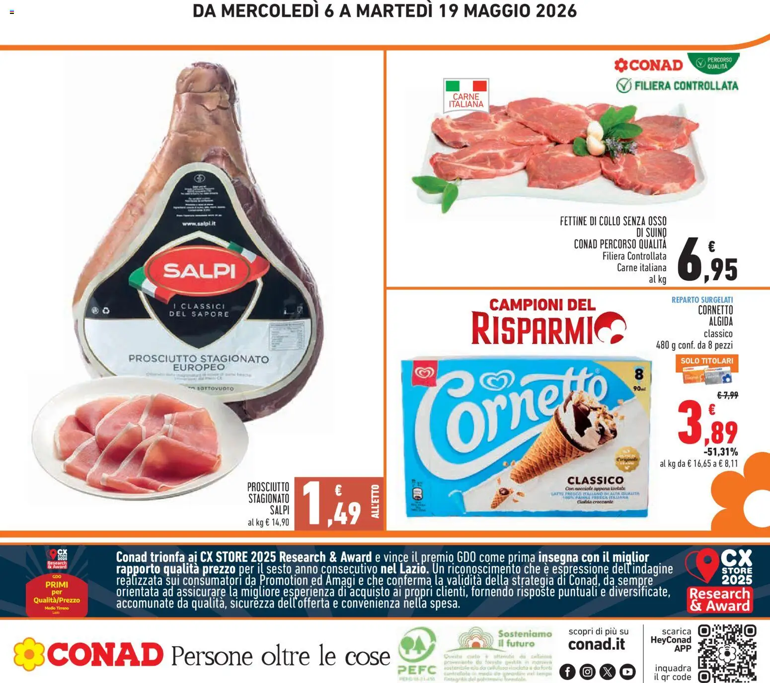 Volantino Conad del 06.05.2026 | Pagina: 28 | Prodotti: Cornetto, Panna, Suino, Nocciole